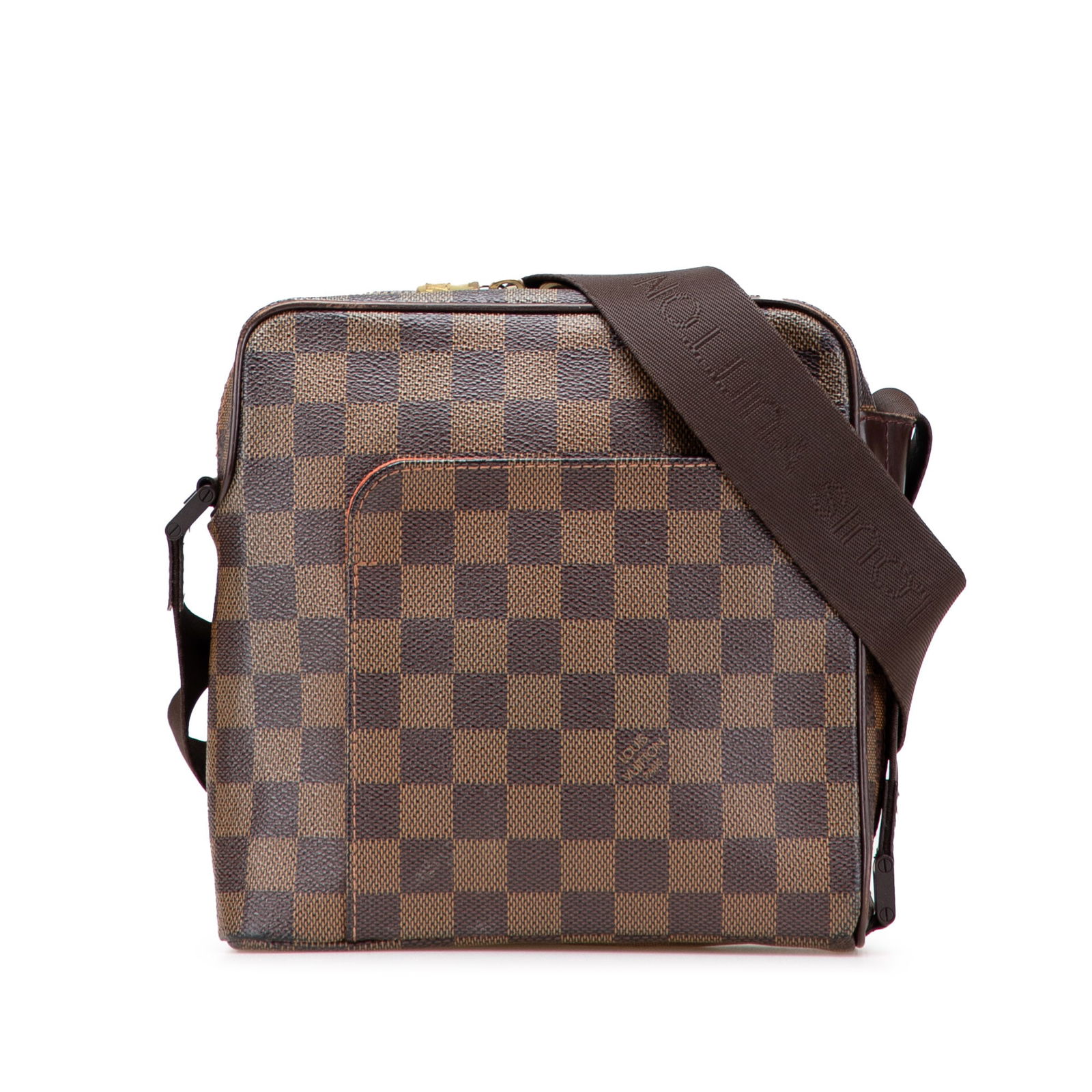 Louis Vuitton Damier Ebene Olav PM Stylish Canvas Bag: Louis Vuitton Damier Ebene Olav PM Stylish Canvas Bag The Louis Vuitton Damier Ebene Olav PM is a stylish bag crafted from durable damier ebene canvas, complemented by elegant leather trim. This versa