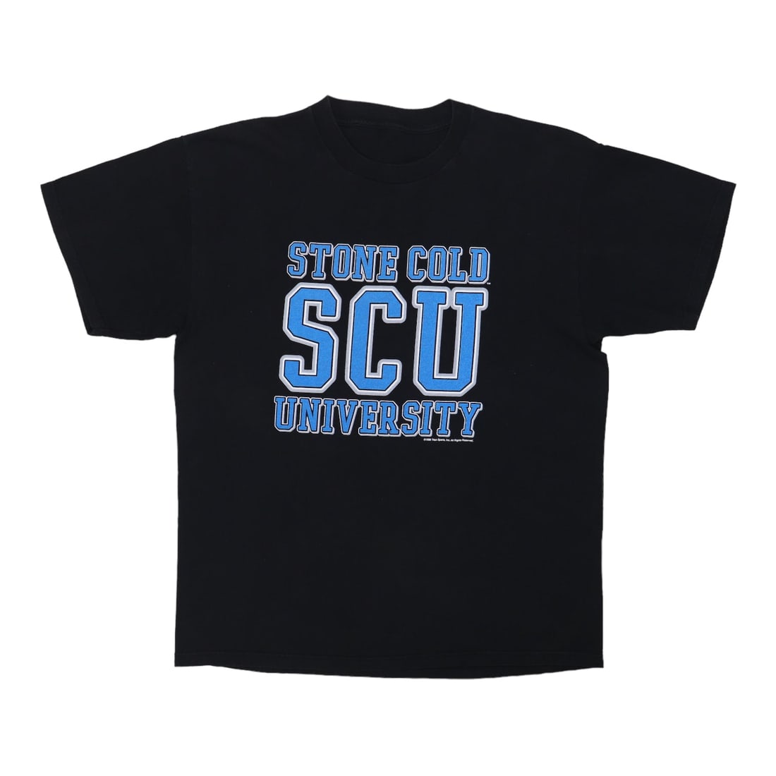 Vintage 1998 Stone Cold Steve Austin WWF Shirt Black Cotton: Vintage 1998 Stone Cold Steve Austin WWF Shirt Black Cotton Step back into the 1990s with this original vintage 1998 Stone Cold Steve Austin University WWF shirt. A true collector's item, this shirt f