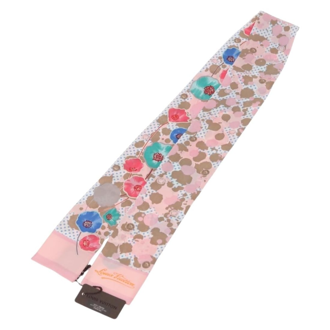 LOUIS VUITTON M75214 Retro Flower Silk Scarf Pink Beige Authentic (1 of 14)