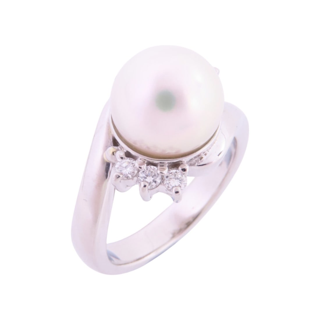 Elegant Pearl Diamond Ring in Pt900 Platinum US 5.25 (1 of 8)