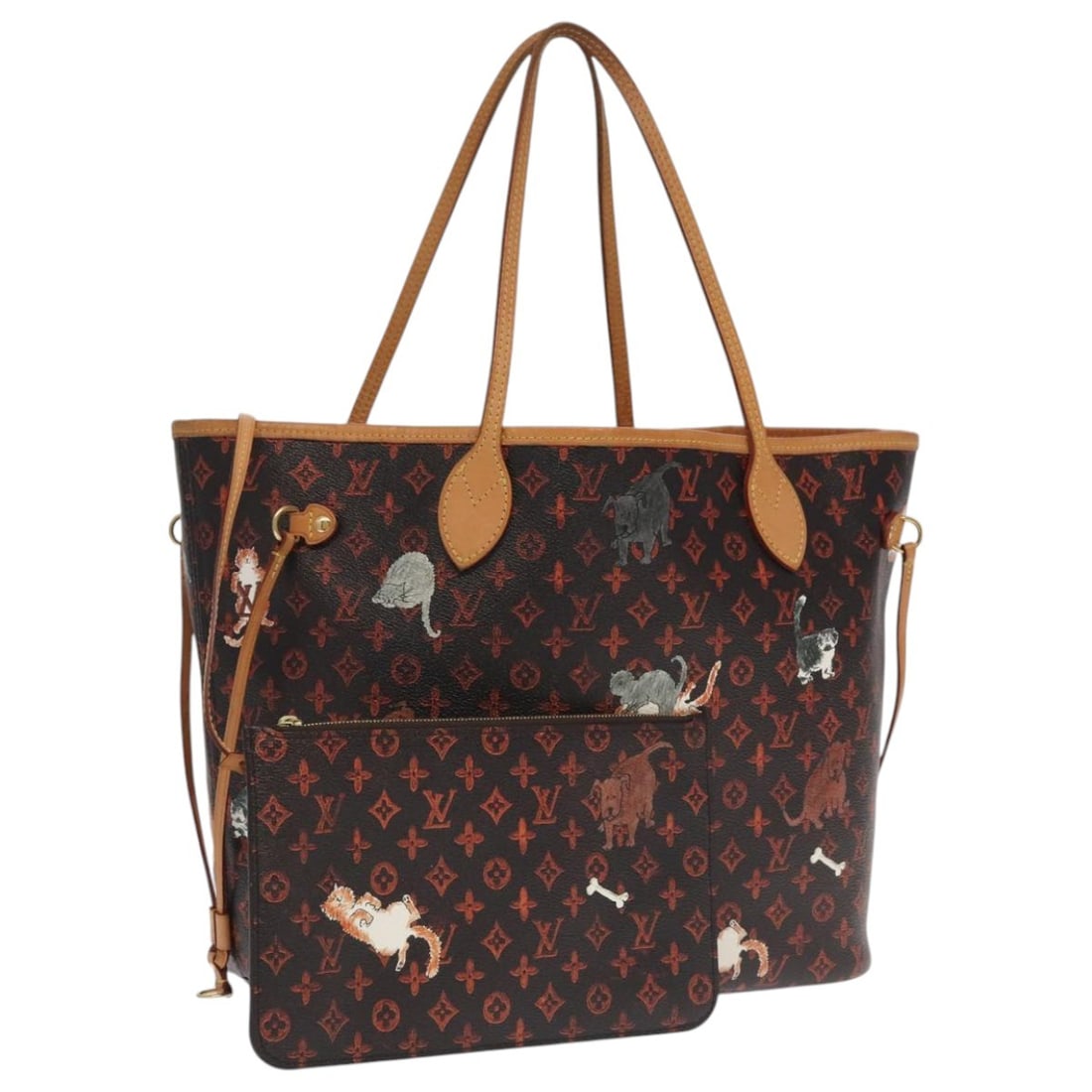 LOUIS VUITTON Catgram Neverfull MM Tote Bag M44441 Monogram Canvas Auth: LOUIS VUITTON Catgram Neverfull MM Tote Bag M44441 Monogram Canvas Auth Introducing the LOUIS VUITTON Catgram Neverfull MM Tote Bag, a stylish and versatile accessory perfect for daily use. Crafted in