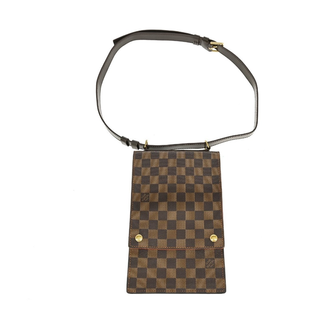 Portobello Messenger Shoulder Bag by Louis Vuitton in Brown: Portobello Messenger Shoulder Bag by Louis Vuitton in Brown This pre-owned Louis Vuitton Damier Portobello shoulder bag is designed for women and features a classic brown color. The bag shows signs of
