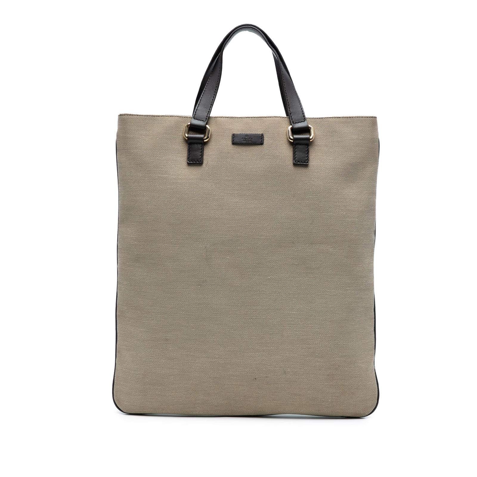 Gucci Brown Canvas Tote Bag with Repainted Handle: Gucci Brown Canvas Tote Bag with Repainted Handle This Gucci Canvas Tote is a stylish and practical accessory, perfect for everyday use. Crafted from durable canvas, it features flat shoulder straps a