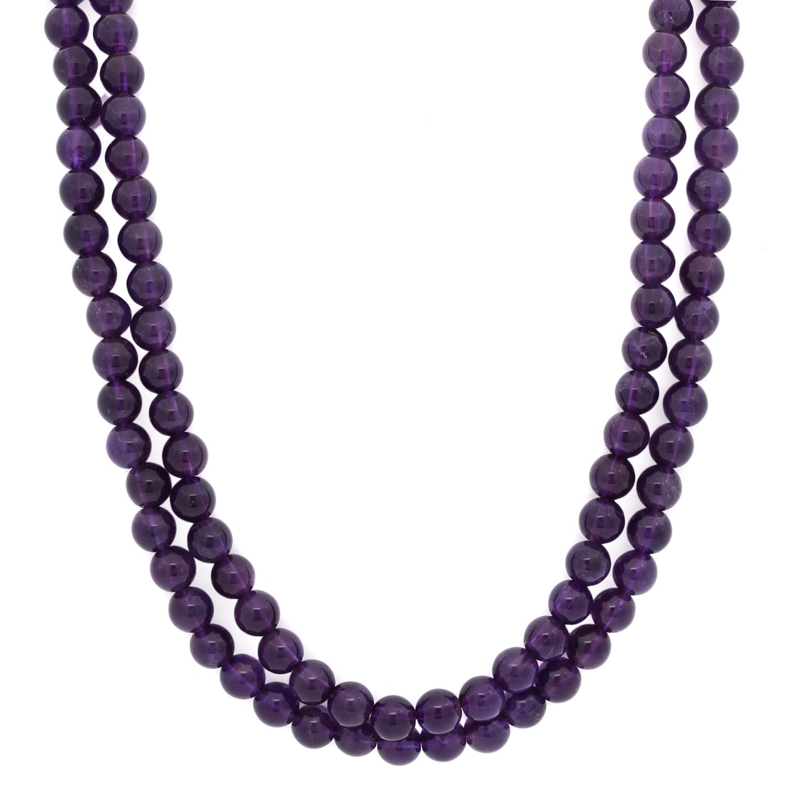 Rachel Koen Double Strand Purple Amethyst Bead Necklace 18 Inch: Rachel Koen Double Strand Purple Amethyst Bead Necklace 18 Inch Elevate your jewelry collection with this exquisite double strand necklace featuring stunning round purple Amethyst beads. Handcrafted w