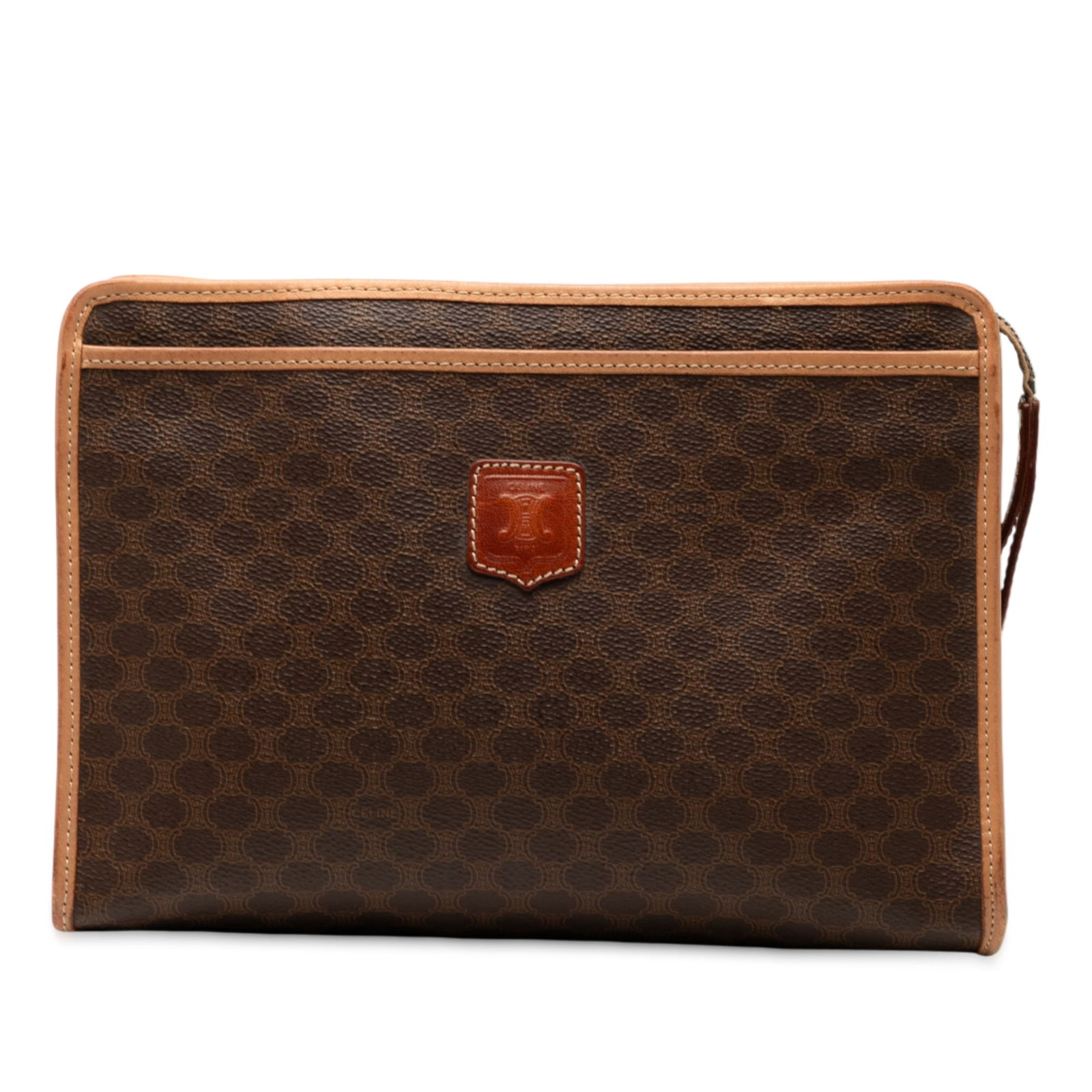Celine Macadam Brown Coated Canvas Clutch Bag Italy (1 of 7)