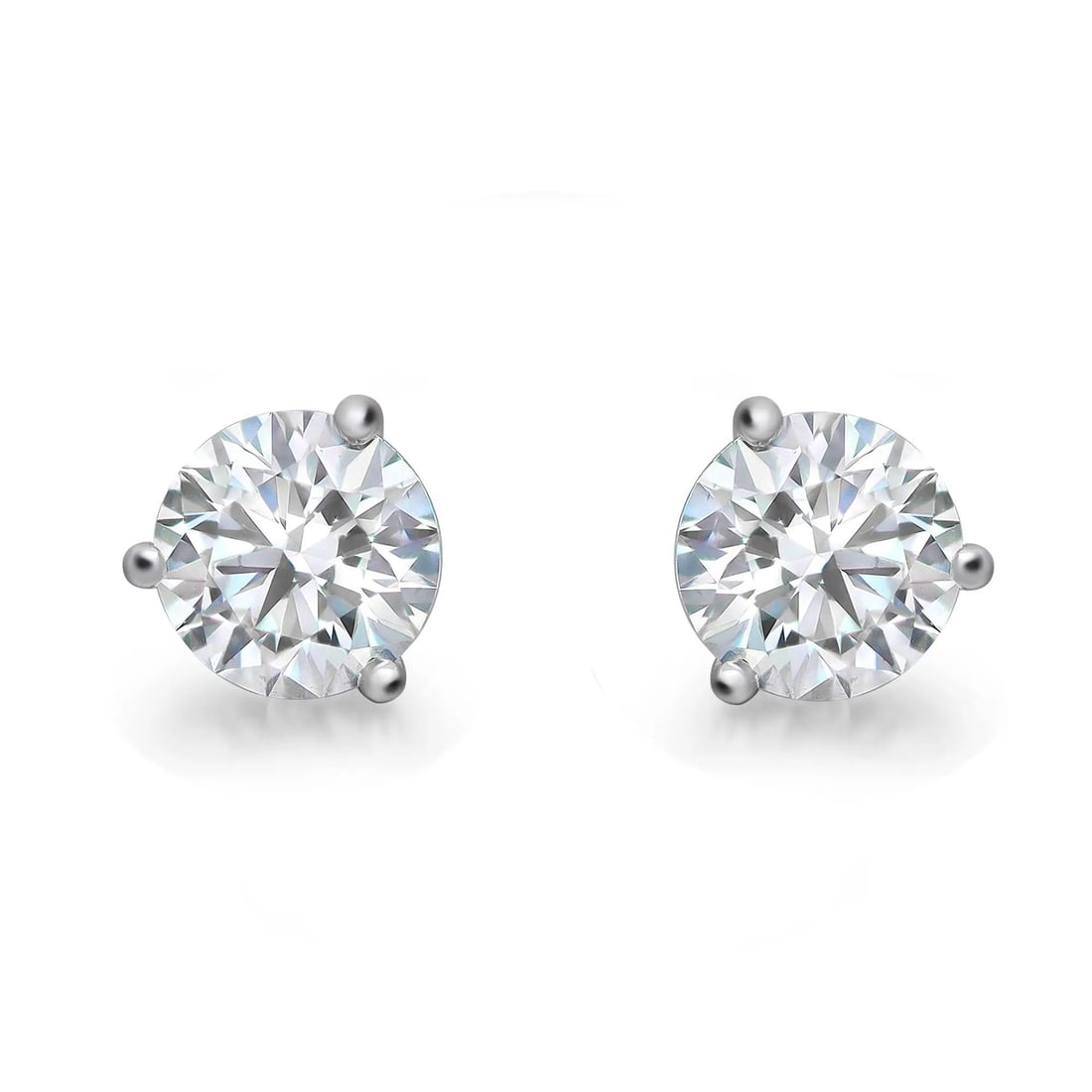 Rachel Koen 14K White Gold Lab Grown Diamond Stud Earrings 1.50Cttw: Rachel Koen 14K White Gold Lab Grown Diamond Stud Earrings 1.50Cttw Elevate your style with these exquisite lab-grown diamond stud earrings, featuring a total carat weight of 1.50 carats. Each round b