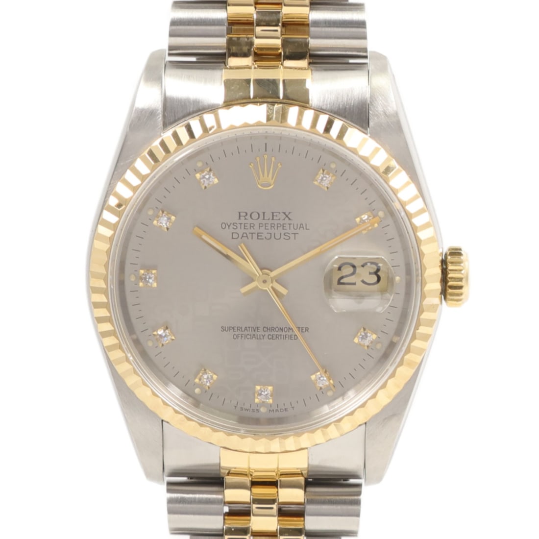 ROLEX Datejust 16233G Automatic Watch with Diamonds in Stainless Steel and 18K Yellow Gold (1 of 10)