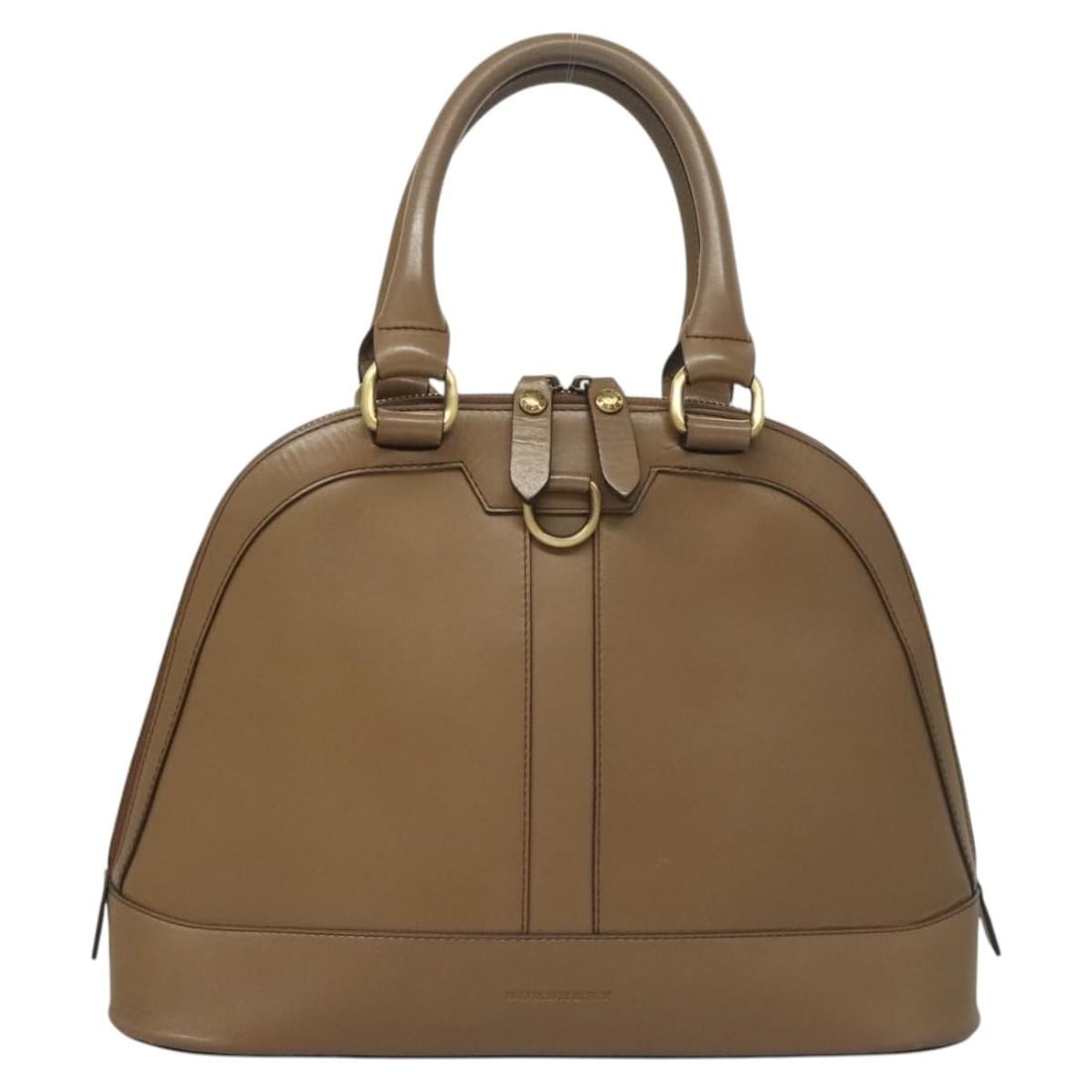 Vintage Brown Zip Dome Handbag by Burberry: Vintage Brown Zip Dome Handbag by Burberry This is a vintage Burberry zip dome handbag in brown, designed for female use. The bag shows signs of wear including out-of-shape areas and rubbing on the ex