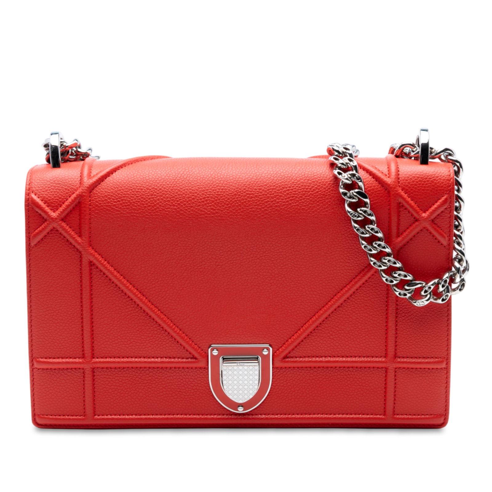Dior Medium Grained Calfskin Diorama Flap Bag Red (1 of 8)