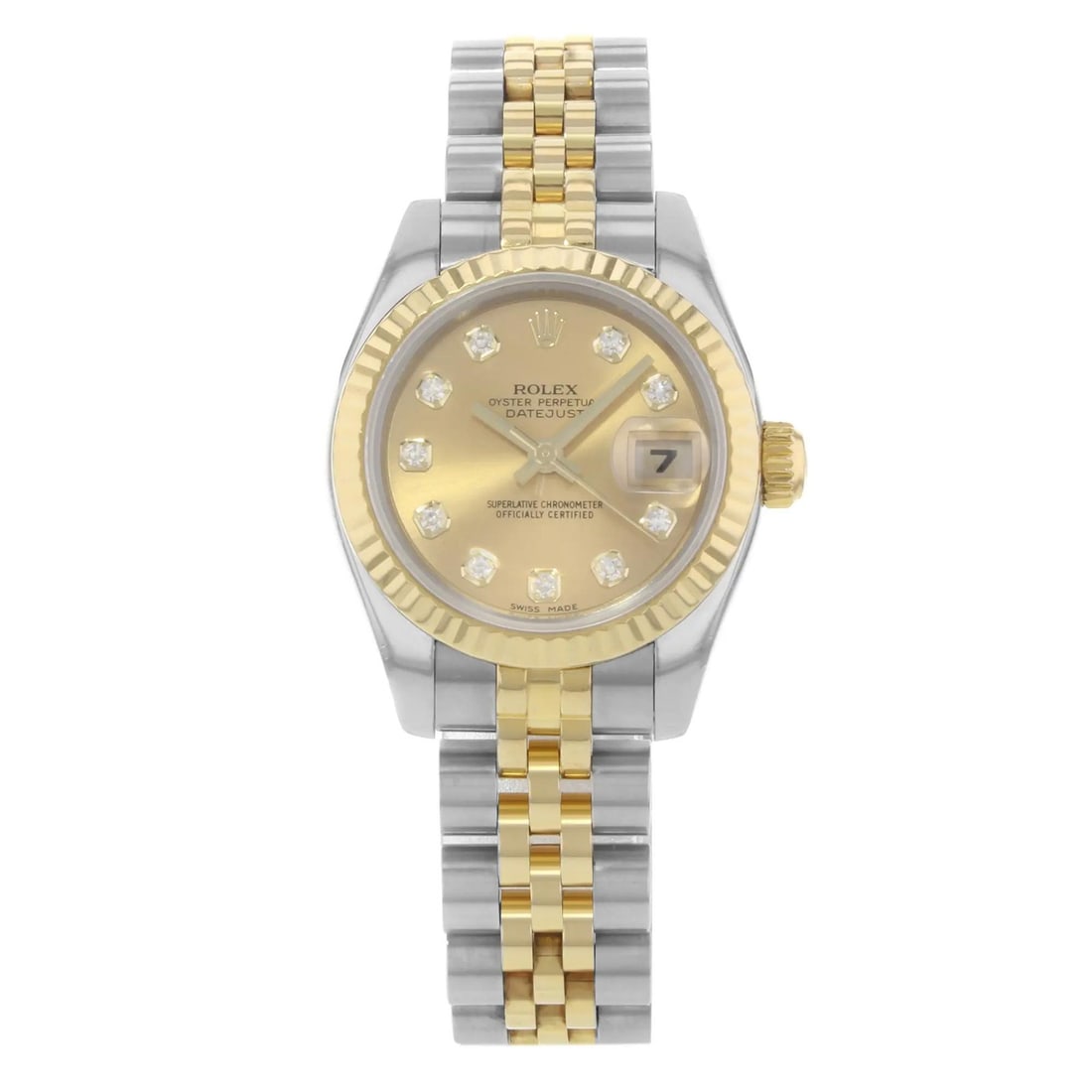 Rolex Lady Datejust 18K Gold Diamond Dial Watch 179173 (1 of 1)