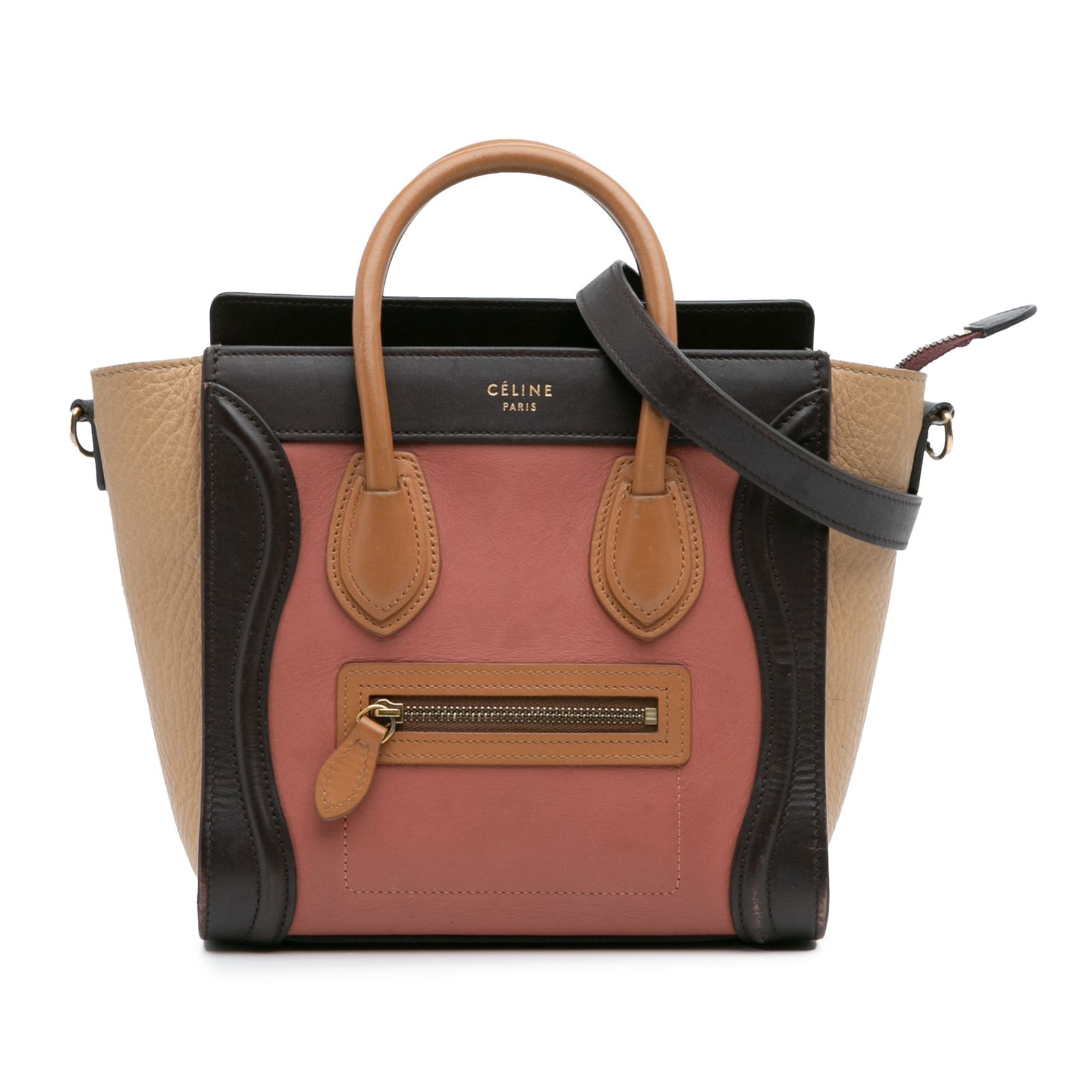 Celine Nano Tricolor Leather Luggage Tote Pink Italy (1 of 11)