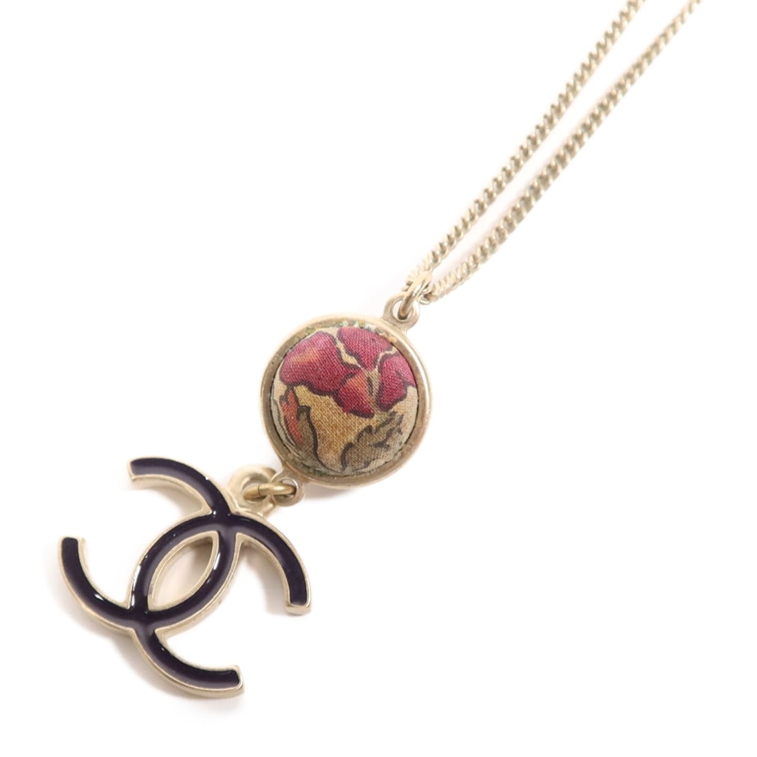 Chanel Multicolor Canvas CC Necklace Made in France (1 of 8)