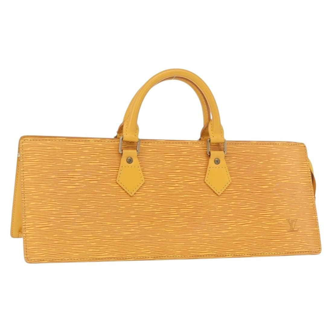 Yellow Epi Leather Sac Triangle Handbag by Louis Vuitton M52099: Yellow Epi Leather Sac Triangle Handbag by Louis Vuitton M52099 This is a Louis Vuitton Epi Sac Triangle hand bag in yellow, crafted from Epi leather. The bag features a structured triangular shape an
