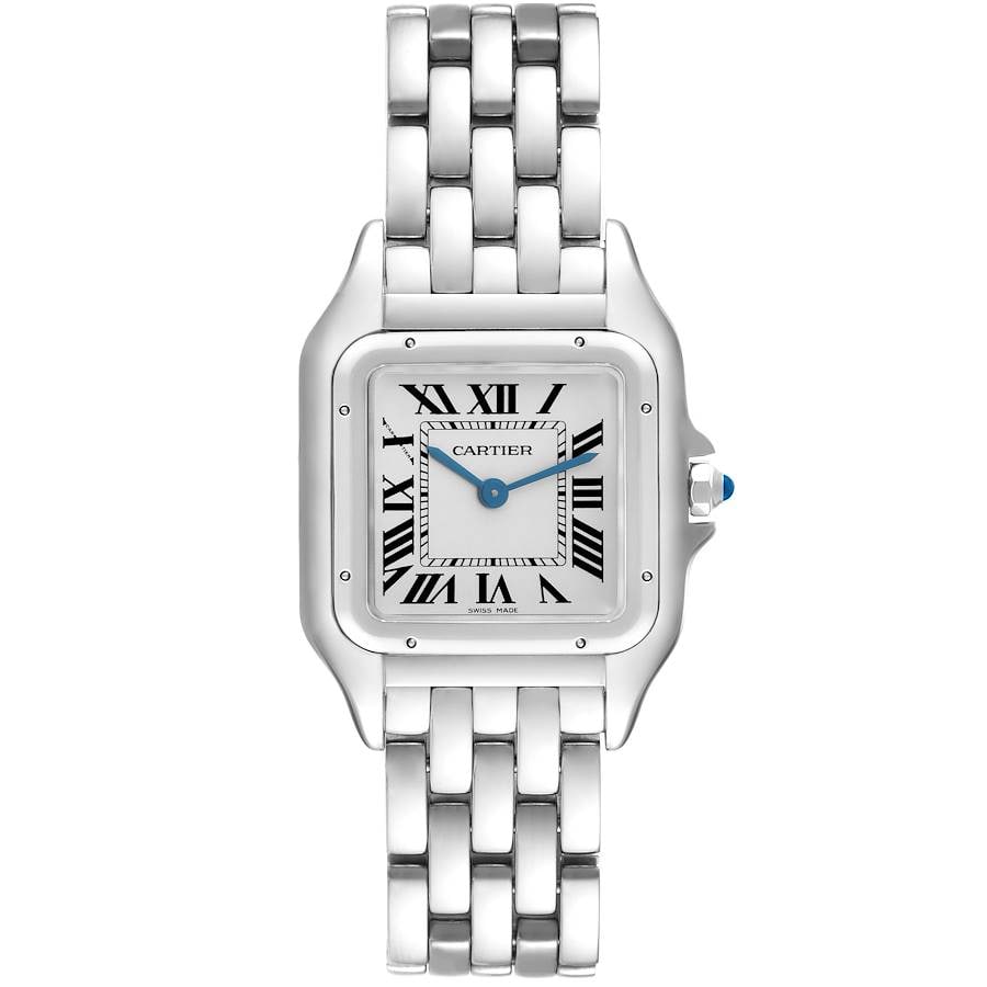 Panthere Midsize Watch Ref 4016 Silver Roman Dial Five Row Bracelet (1 of 4)