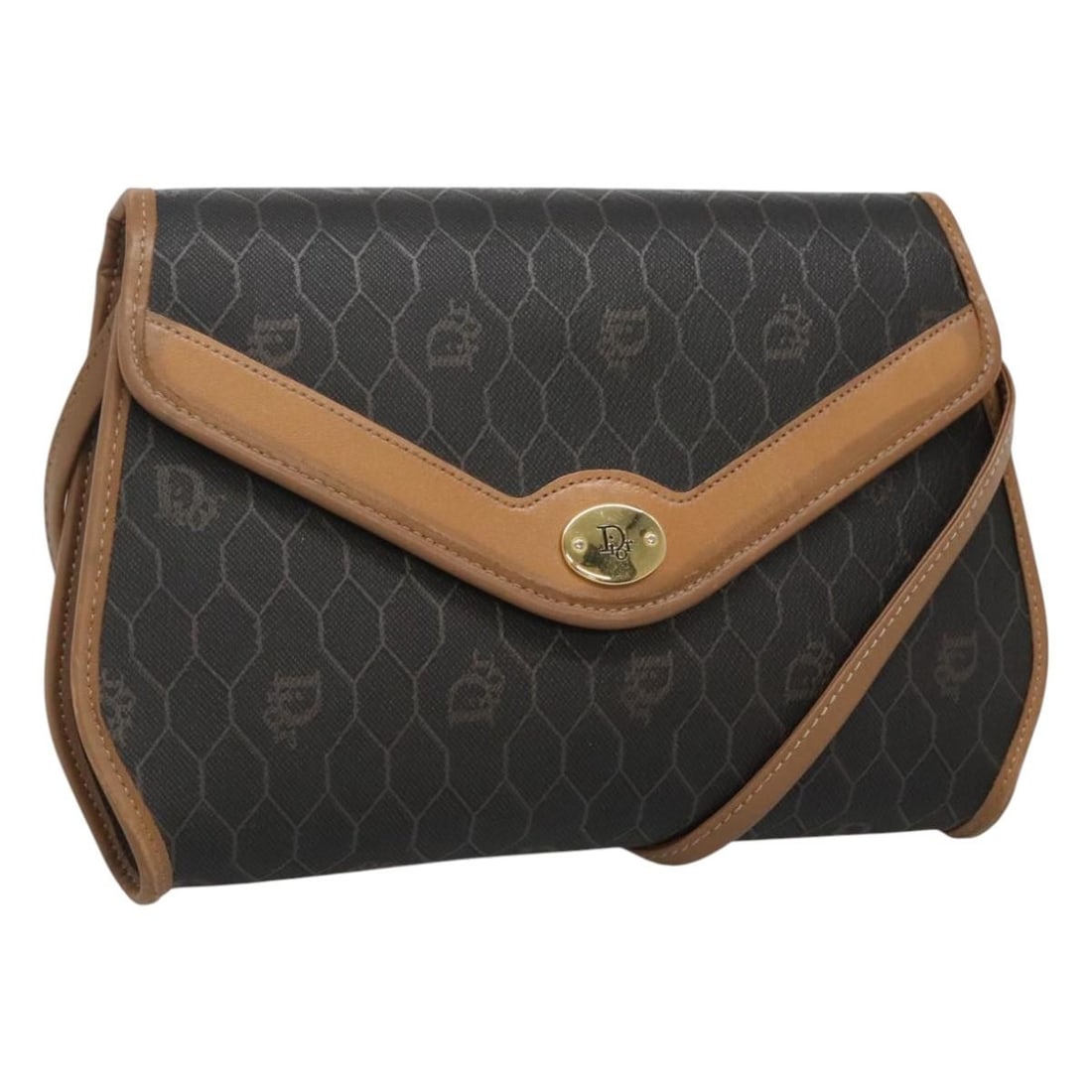 Vintage Dior Honeycomb Pattern Flap Shoulder Bag in Black: Vintage Dior Honeycomb Pattern Flap Shoulder Bag in Black This pre-owned Christian Dior Vintage Honeycomb Flap Crossbody Bag comes in black and features a shoulder strap. The bag shows signs of use, i