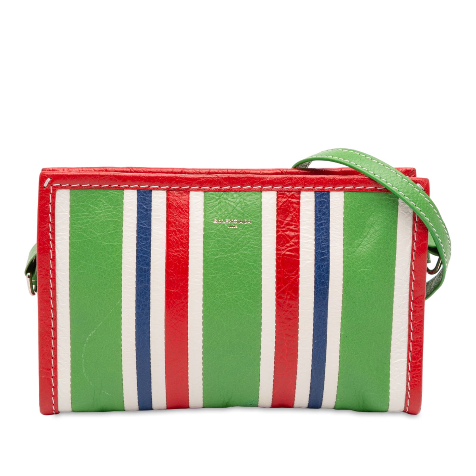 Balenciaga Green Lambskin Bazar Crossbody Bag from Italy: Balenciaga Green Lambskin Bazar Crossbody Bag from Italy Introducing the Balenciaga Lambskin Bazar Crossbody, a sophisticated accessory crafted from luxurious lambskin leather. This stylish bag featur