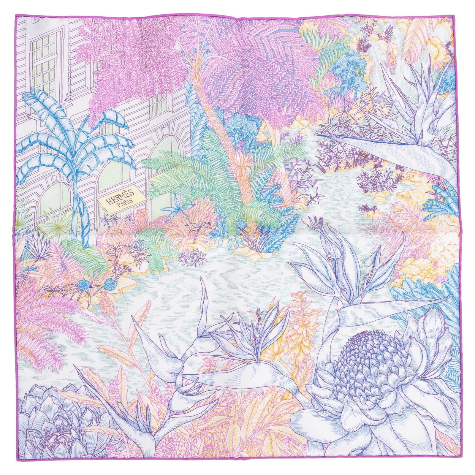 Hermes Tropical Garden Silk Gavroche New in Box 16.5x16.5 (1 of 5)