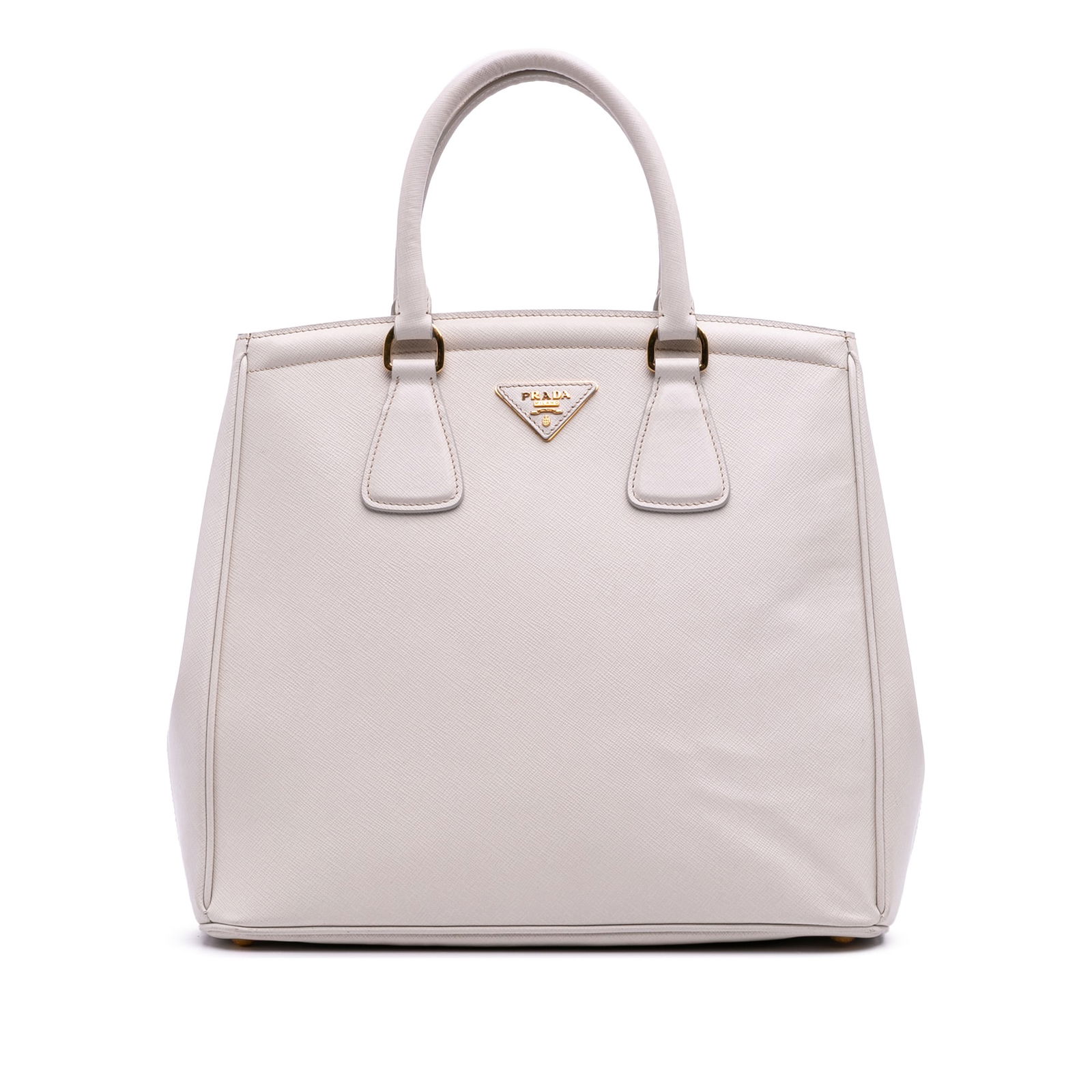 Prada Saffiano Lux Parabole Tote Bag White Leather Italy (1 of 12)