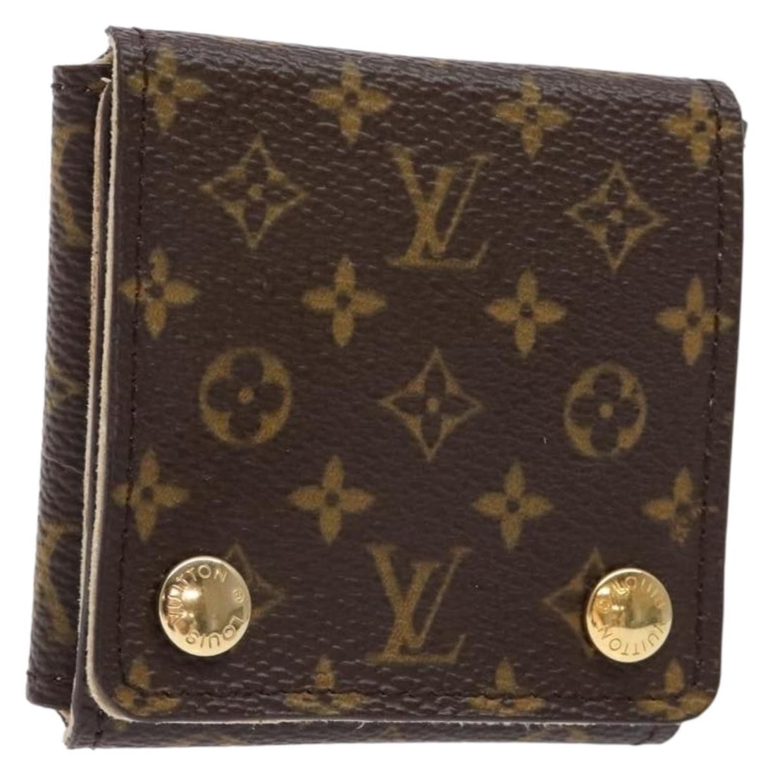 Louis Vuitton Monogram Jewelry Box Authentic France 2.8 Inch: Louis Vuitton Monogram Jewelry Box Authentic France 2.8 Inch This authentic Louis Vuitton Monogram Jewelry Case is a stylish accessory for storing your precious items. Crafted from durable Monogram Ca