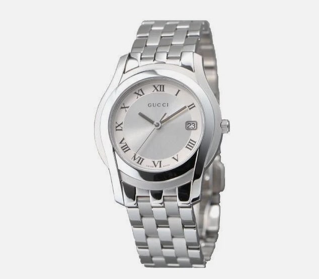 Ref 5500M Silver Roman Dial Stainless Steel Gucci Watch 34mm (1 of 4)