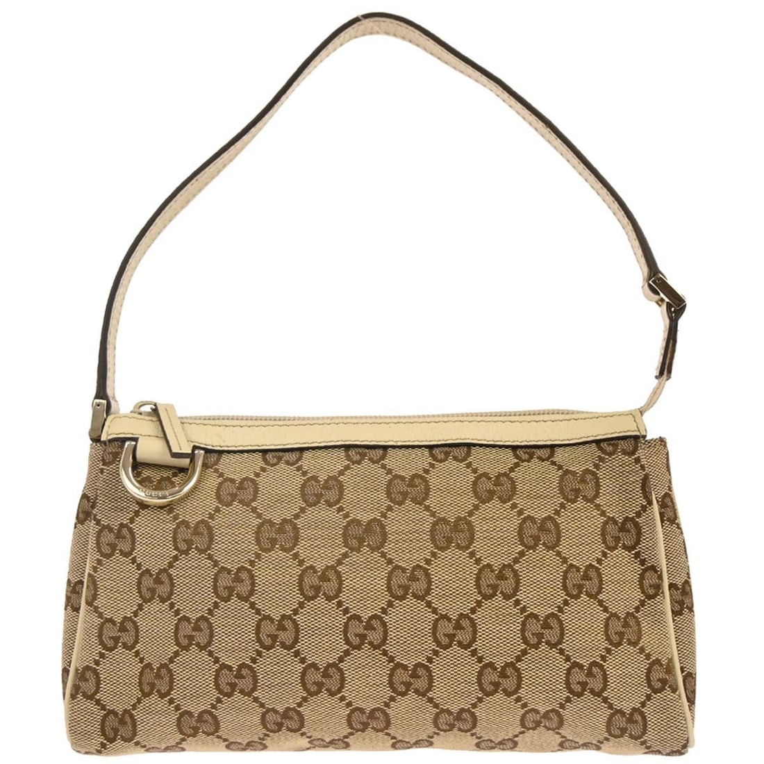 Small Beige Canvas Leather Gucci GG Top Handle Bag 145750 491403 (1 of 10)