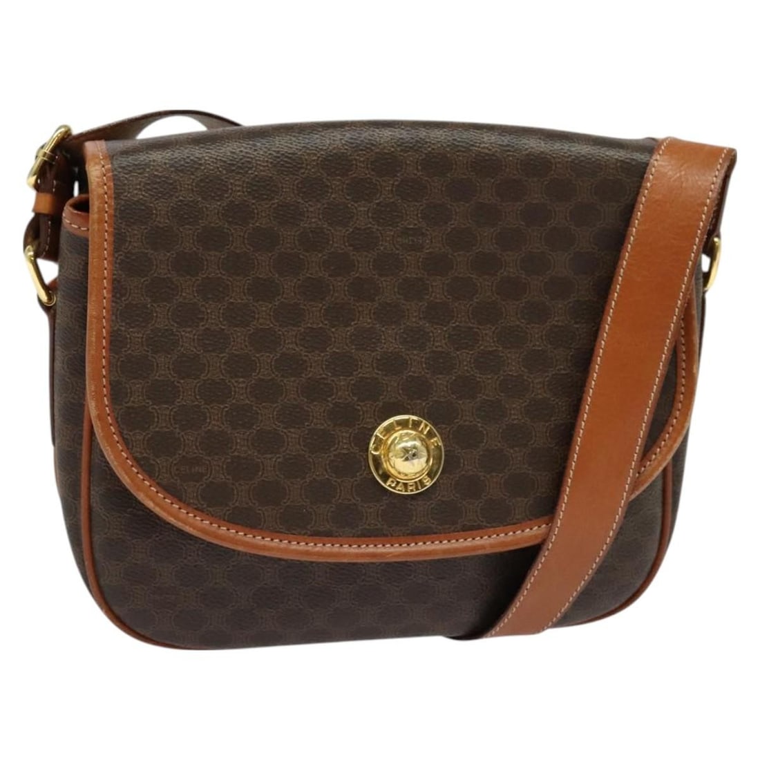 Macadam Pattern Shoulder Purse by Celine in Brown (1 of 1)