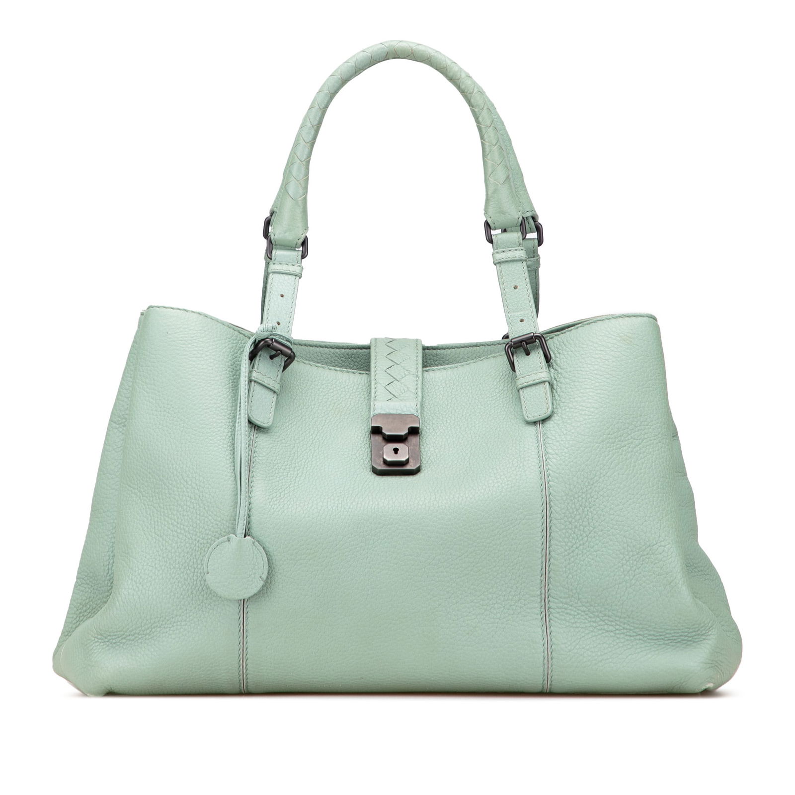 Bottega Veneta Medium Cervo Roma Green Leather Tote (1 of 11)