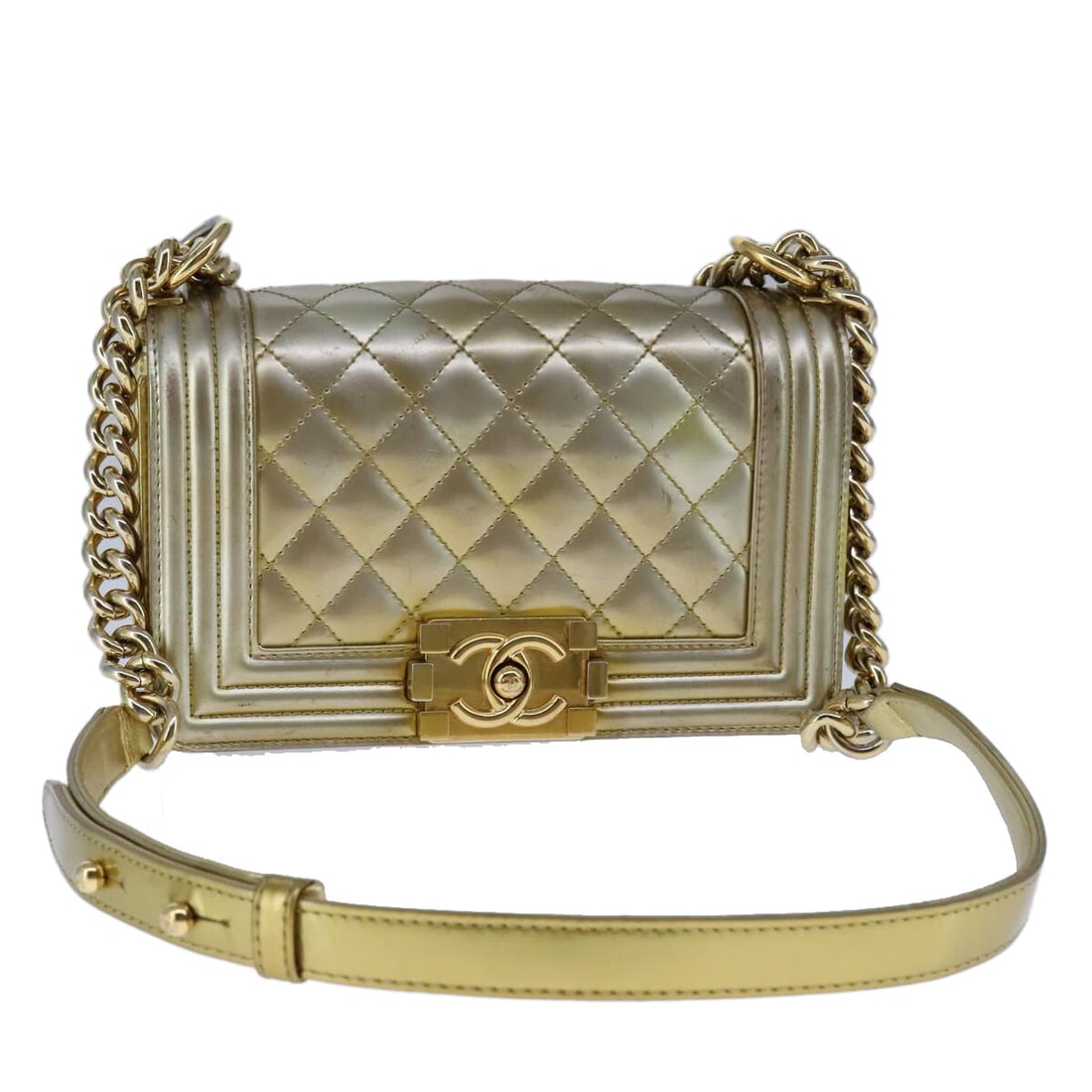 Chanel Boy Gold Shoulder Flap Bag for Women (1 of 1)