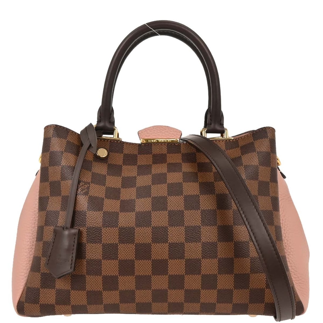 Damier Brittany Brown and Pink Handbag by Louis Vuitton: Damier Brittany Brown and Pink Handbag by Louis Vuitton This pre-owned Louis Vuitton Damier Brittany handbag features a brown and pink color combination and is designed for women. It is in very good c