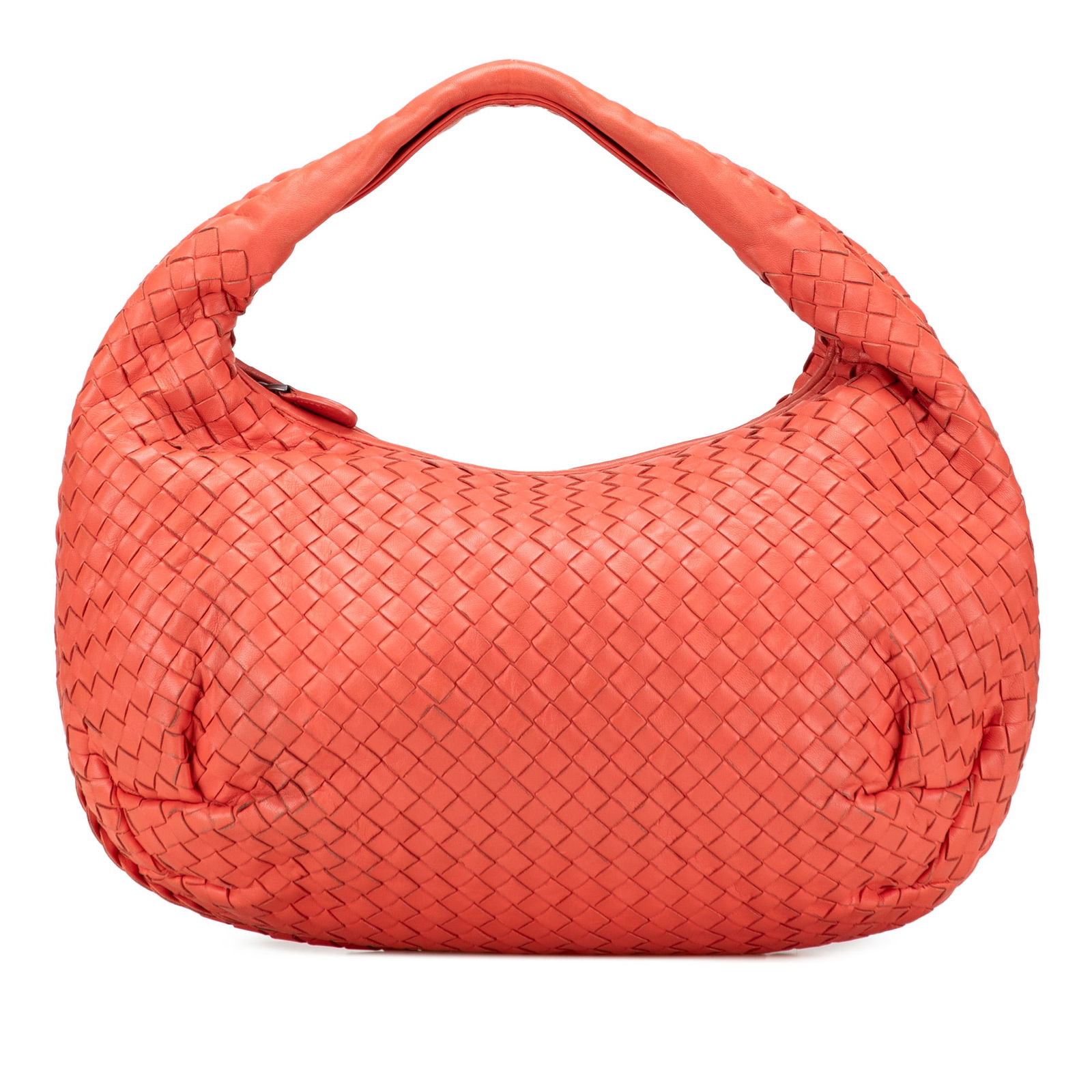 Bottega Veneta Medium Nappa Intrecciato Belly Hobo Bag Orange Leather: Bottega Veneta Medium Nappa Intrecciato Belly Hobo Bag Orange Leather Introducing the Bottega Veneta Medium Nappa Intrecciato Belly Hobo, a stylish and functional bag crafted from high-quality woven l
