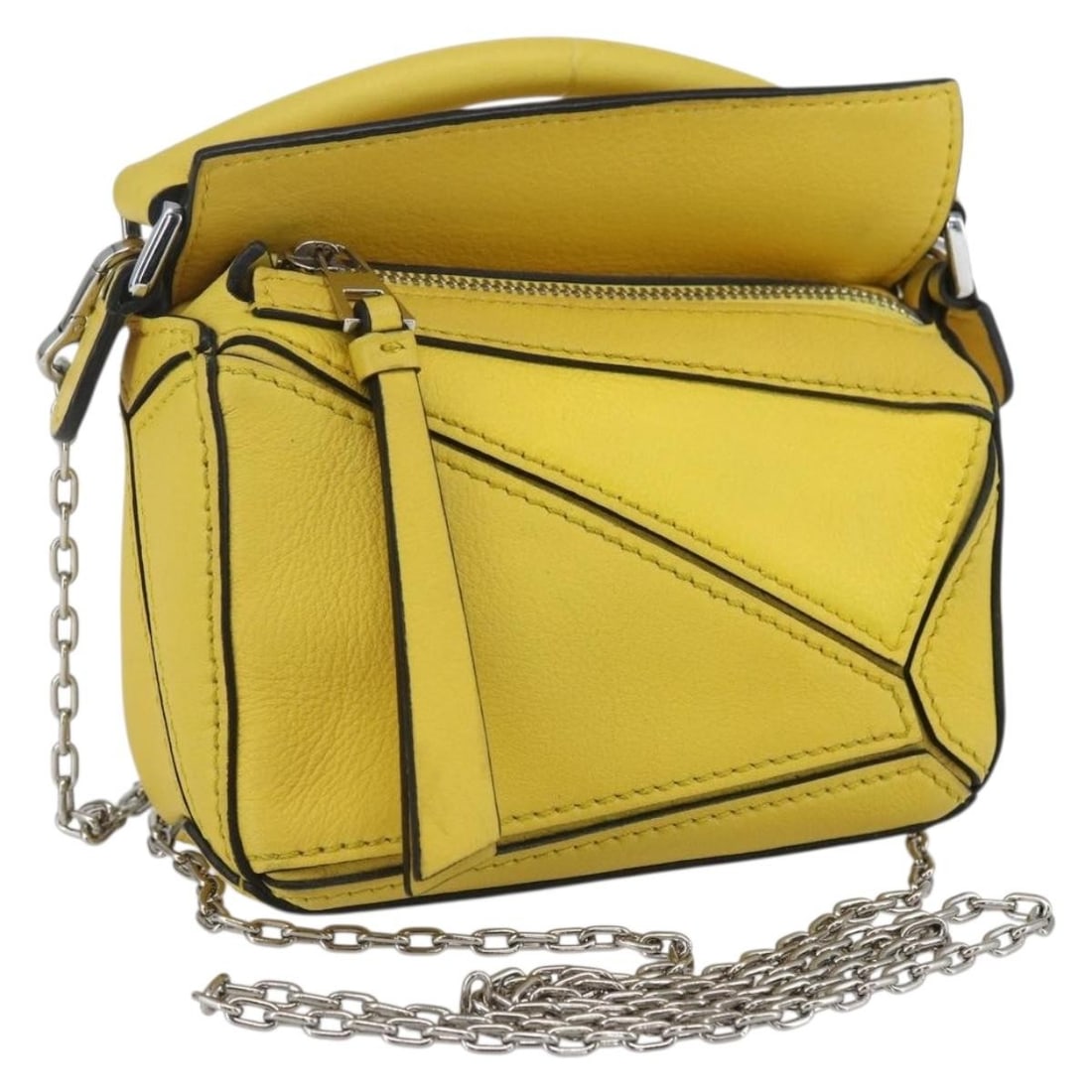 Yellow Loewe Puzzle Shoulder Bag 13 x 9 x 6 (1 of 1)