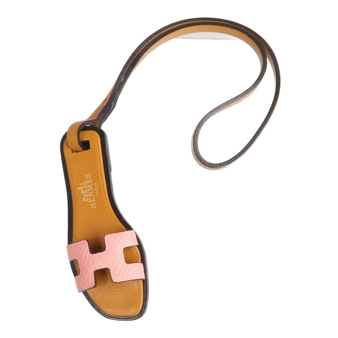 Oran Nano Leather Charm in Brown and Pink by Hermes (1 of 8)