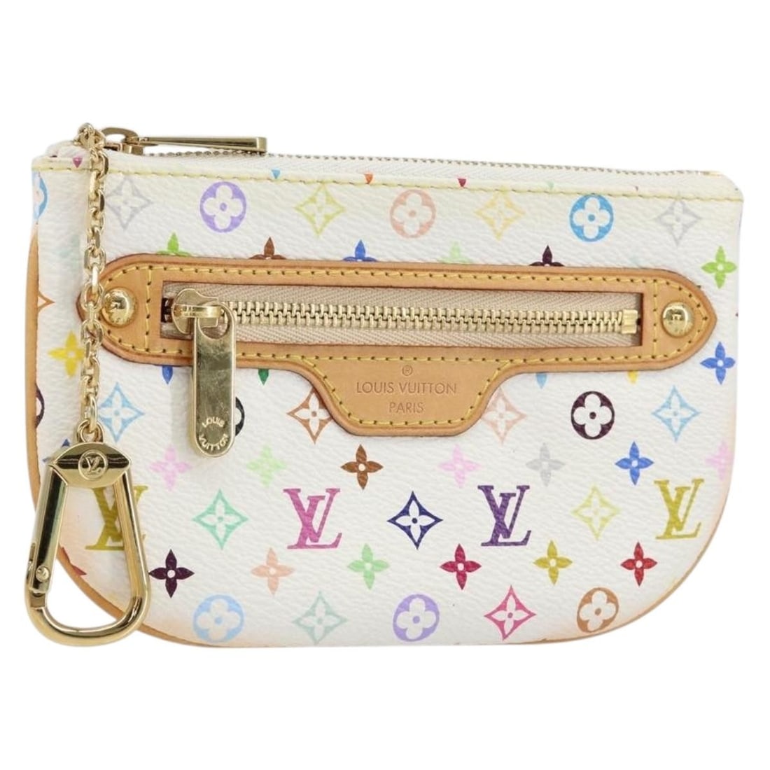 LOUIS VUITTON Monogram Multicolor Pochette MM Pouch White M60028 Authentic (1 of 18)