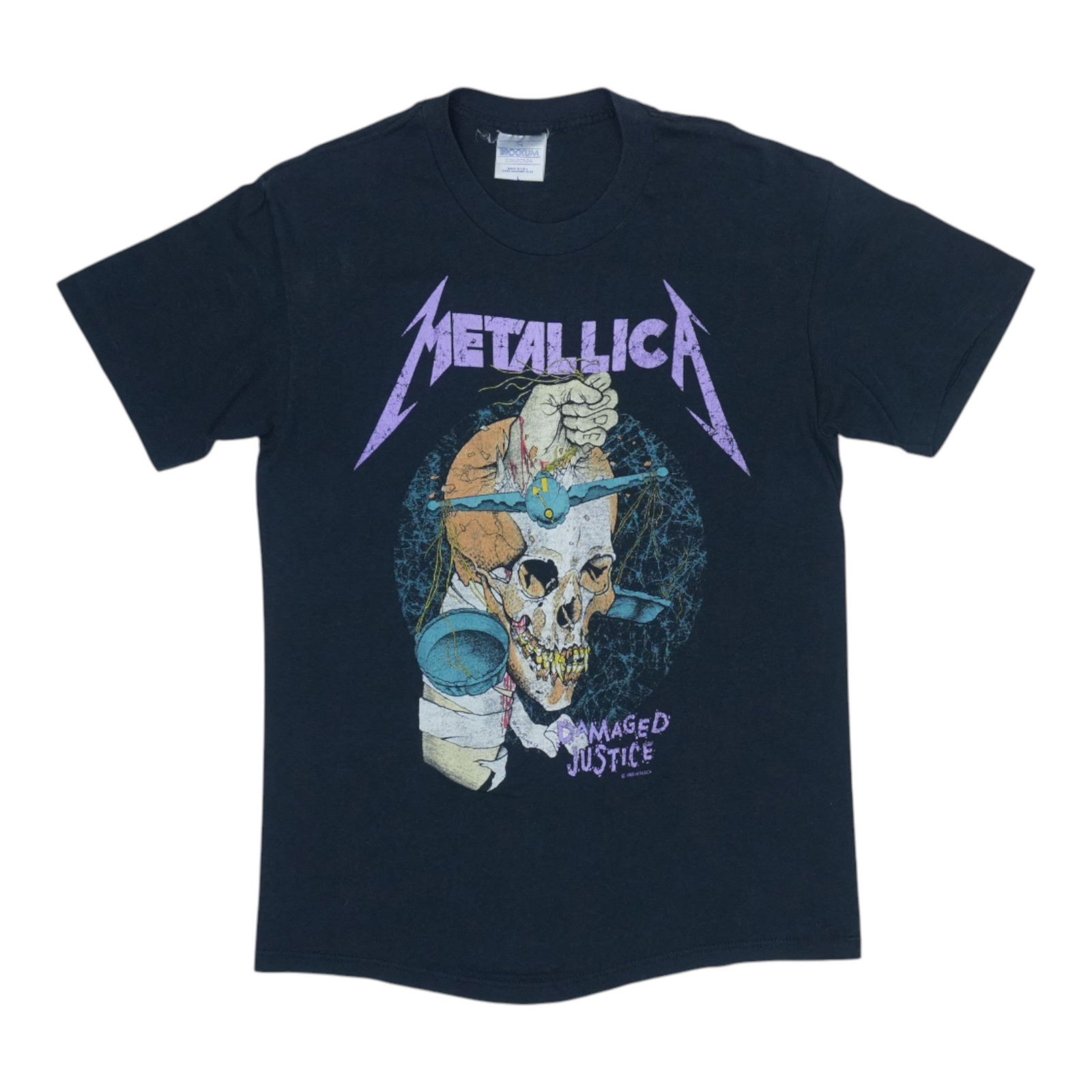 Vintage 1988 Damaged Justice Tour T Shirt by Metallica Black Size Large: Vintage 1988 Damaged Justice Tour T Shirt by Metallica Black Size Large This is an original vintage 1988 Metallica Damaged Justice shirt featuring graphics on both the front and back. It is not a mode