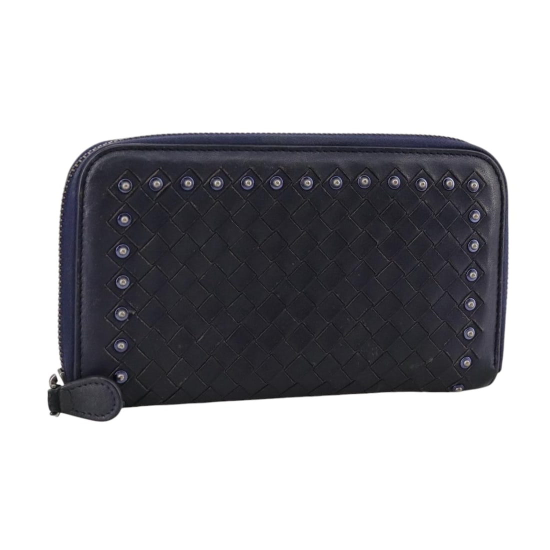 Long Black Intrecciato Wallet by Bottega Veneta with Zip Closure (1 of 1)