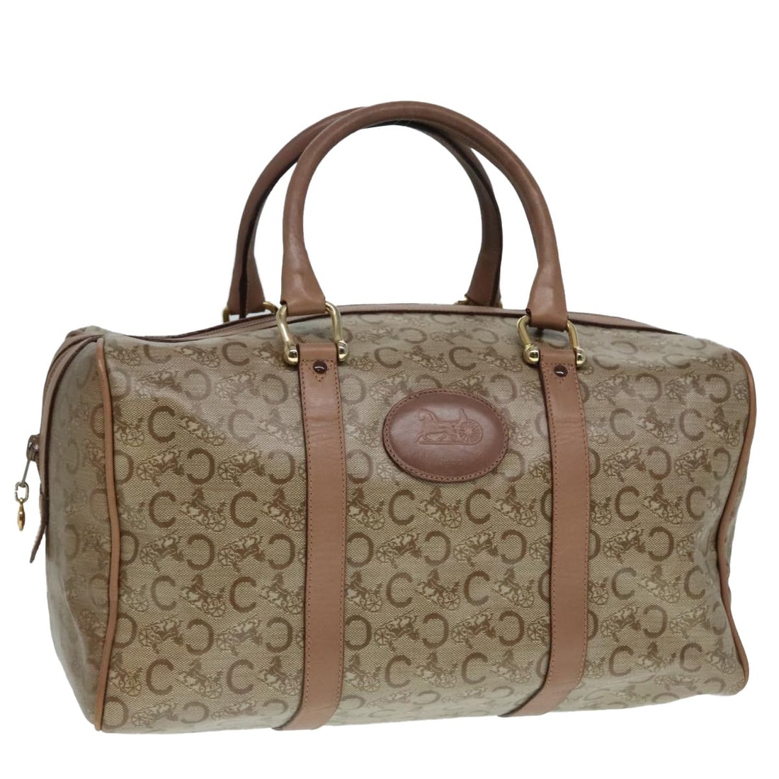 Beige Macadam Pattern Vintage Bag by Celine (1 of 1)