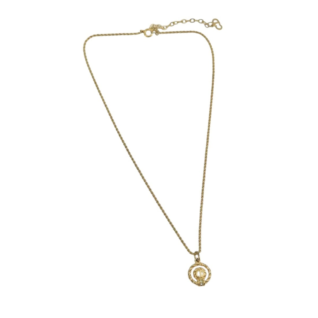 CD Logo Pendant Necklace in Gold Tone by Christian Dior (1 of 1)