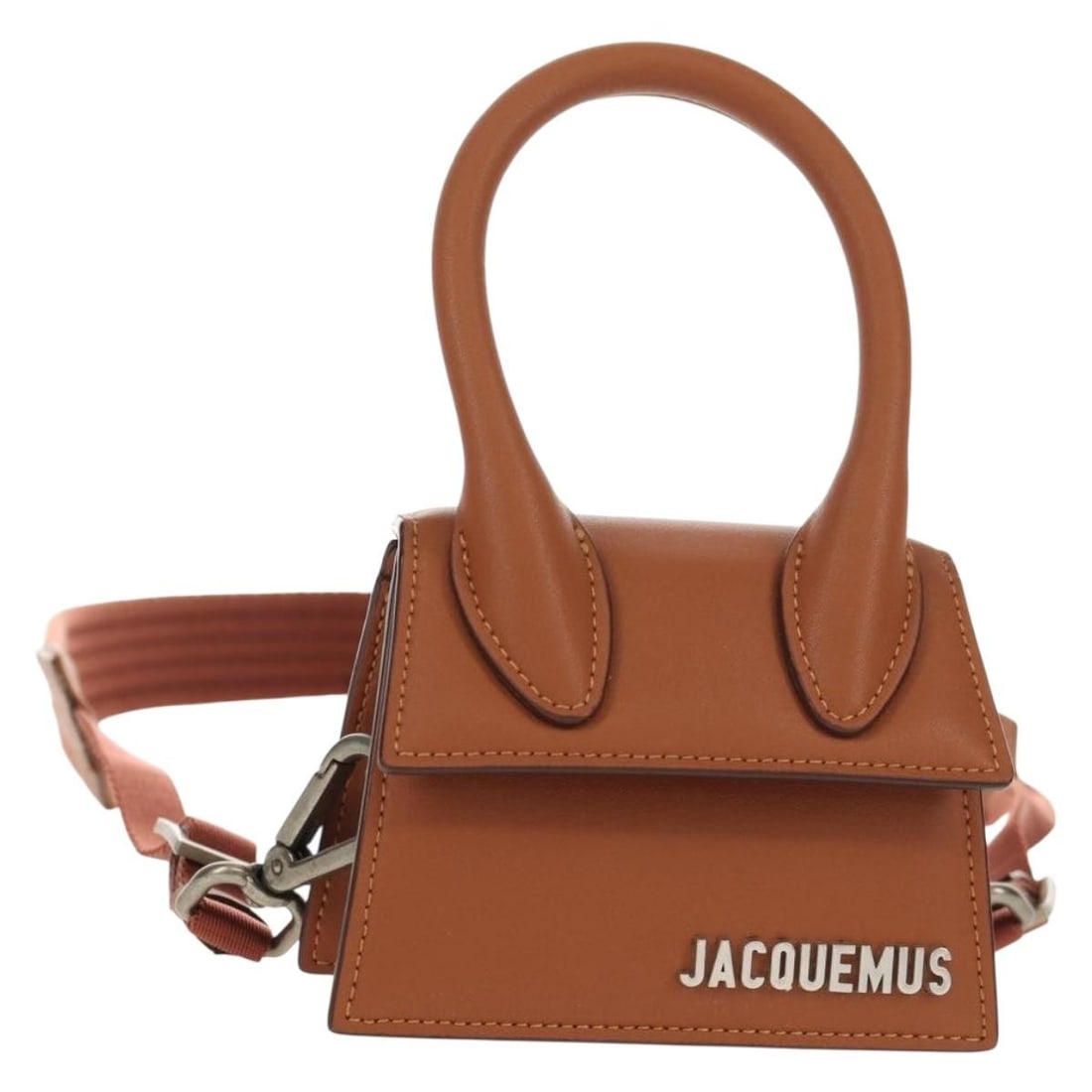 JACQUEMUS Mini Leather Hand Bag Brown Gold Made in Italy: JACQUEMUS Mini Leather Hand Bag Brown Gold Made in Italy Introducing the exquisite JACQUEMUS Mini Hand Bag, a luxurious accessory crafted from high-quality leather. This stylish handbag features a sop