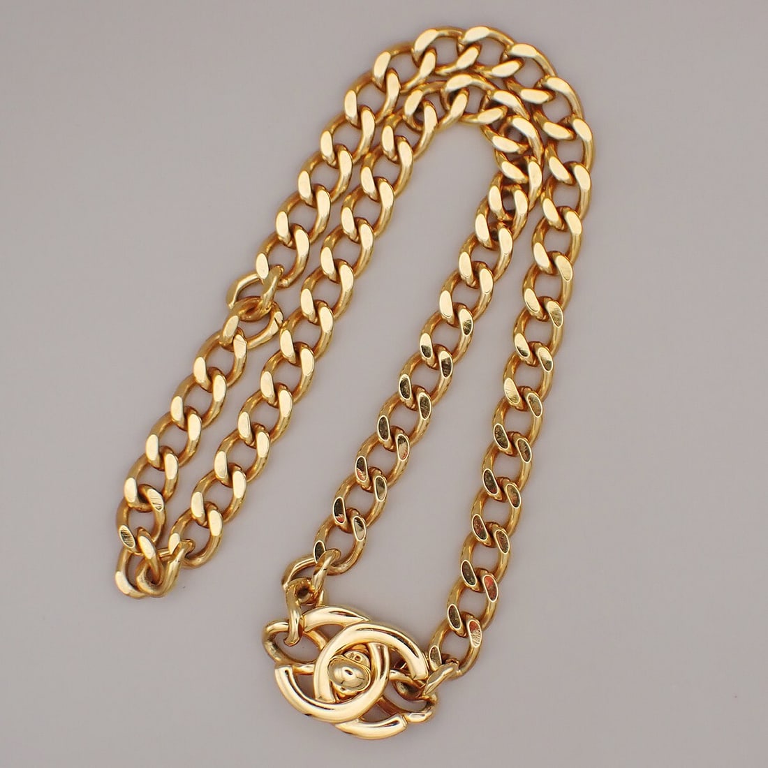 Reissue Chain Necklace with Gold Turnlock by Chanel Vintage (1 of 1)