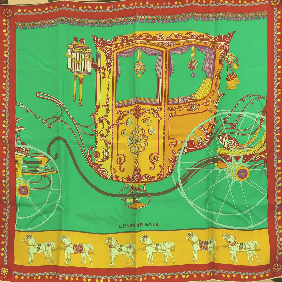 HERMES Multicolor Silk Scarf 90x90 France (1 of 10)