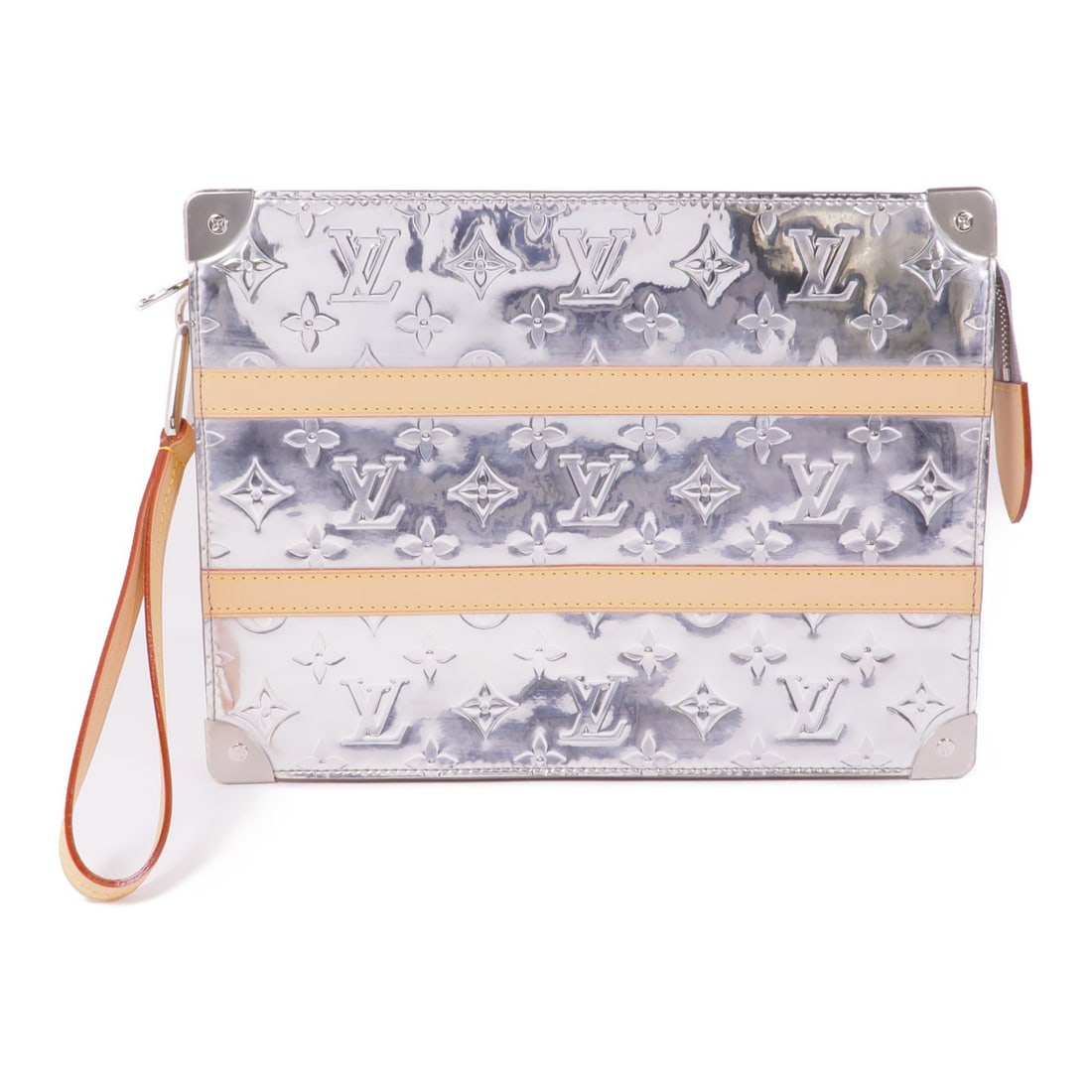 LOUIS VUITTON Monogram Mirror Silver Trunk Pouch Clutch Bag M80807 (1 of 13)