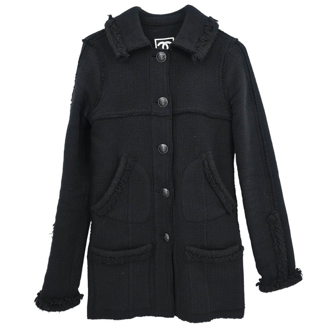 Chanel 08A Black Wool Sport Line Jacket Size 34 (1 of 10)