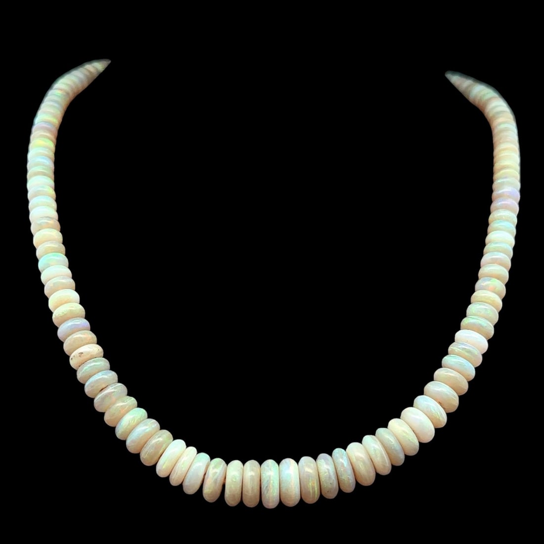 Vintage 14k Yellow Gold Opal Rondelle Beads Necklace GIA Certified 22" (1 of 12)