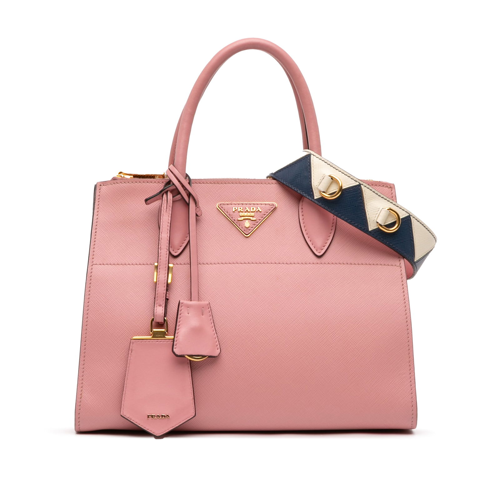 Prada Pink Saffiano Greche Paradigme City Calf Bag (1 of 12)