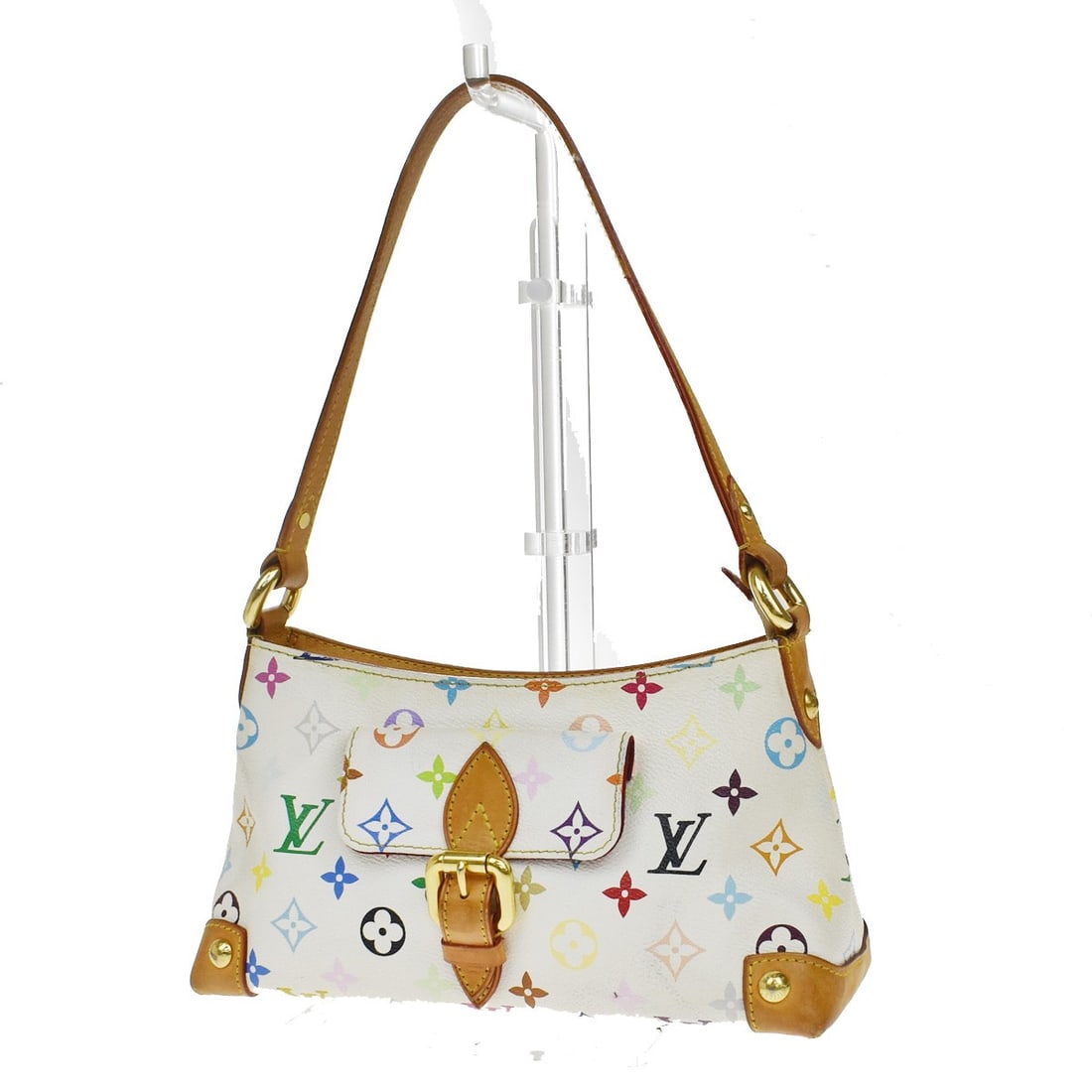 Eliza Shoulder Bag by Louis Vuitton Multicolour Canvas: Eliza Shoulder Bag by Louis Vuitton Multicolour Canvas This pre-owned Louis Vuitton Eliza Multicolour shoulder bag features signs of wear, including scuffs, dirt, and discoloration on the exterior. Th