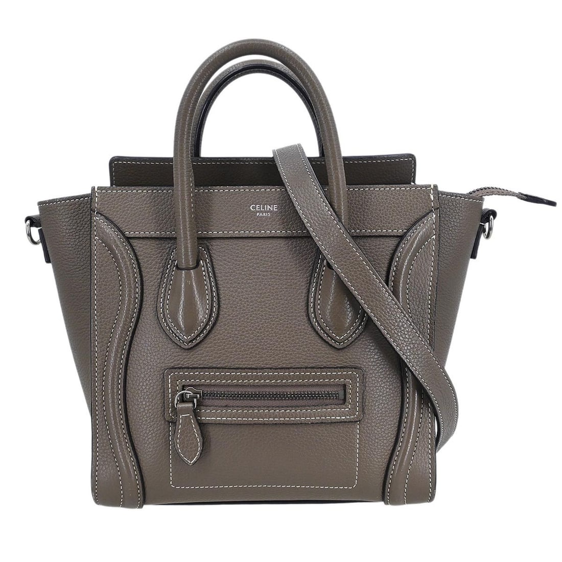 Celine Brown Leather Nano Luggage Tote Bag Mini Style (1 of 11)