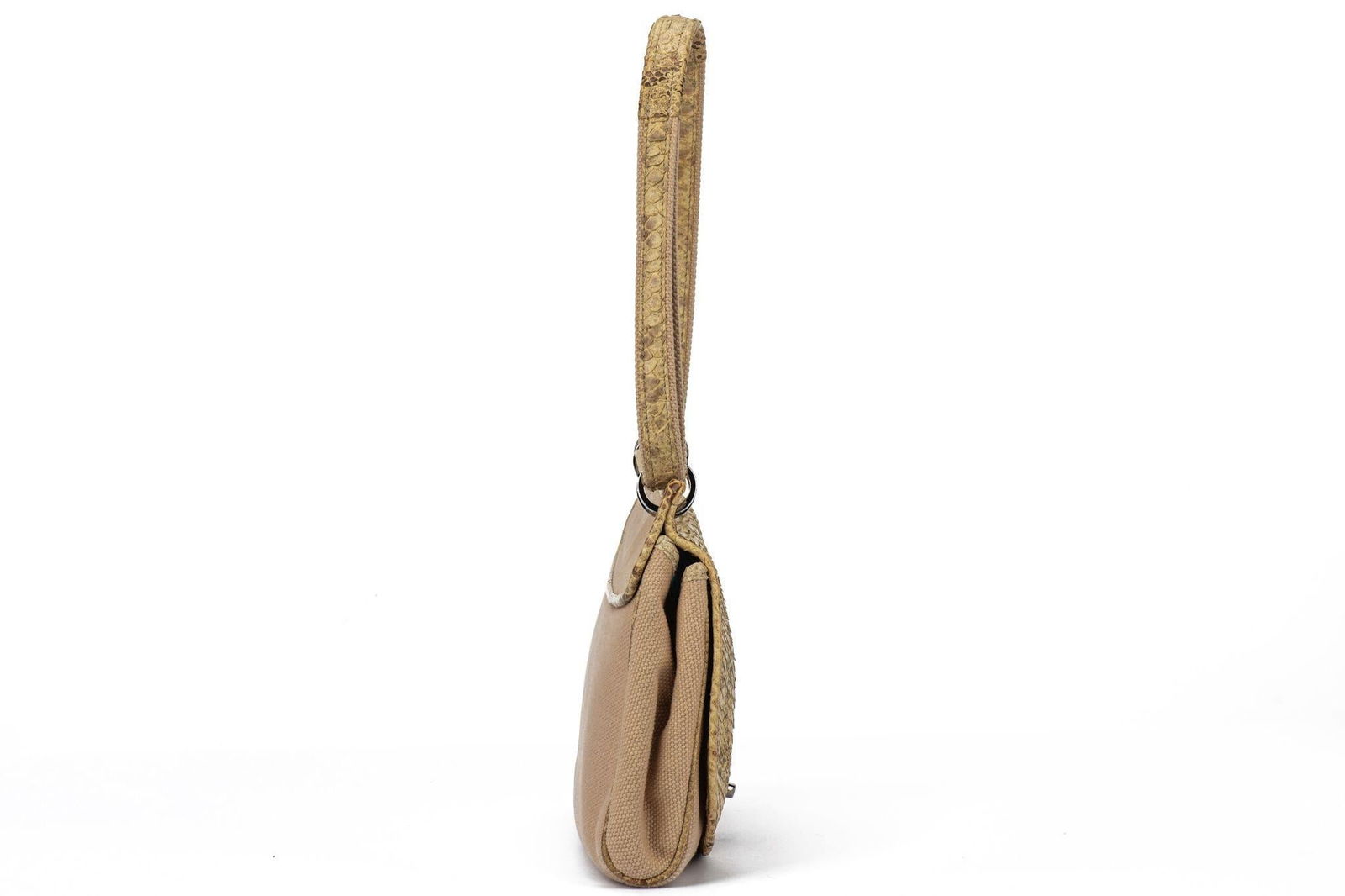 Chanel 2003-2004 Flap Shoulder Bag Python Canvas - 3