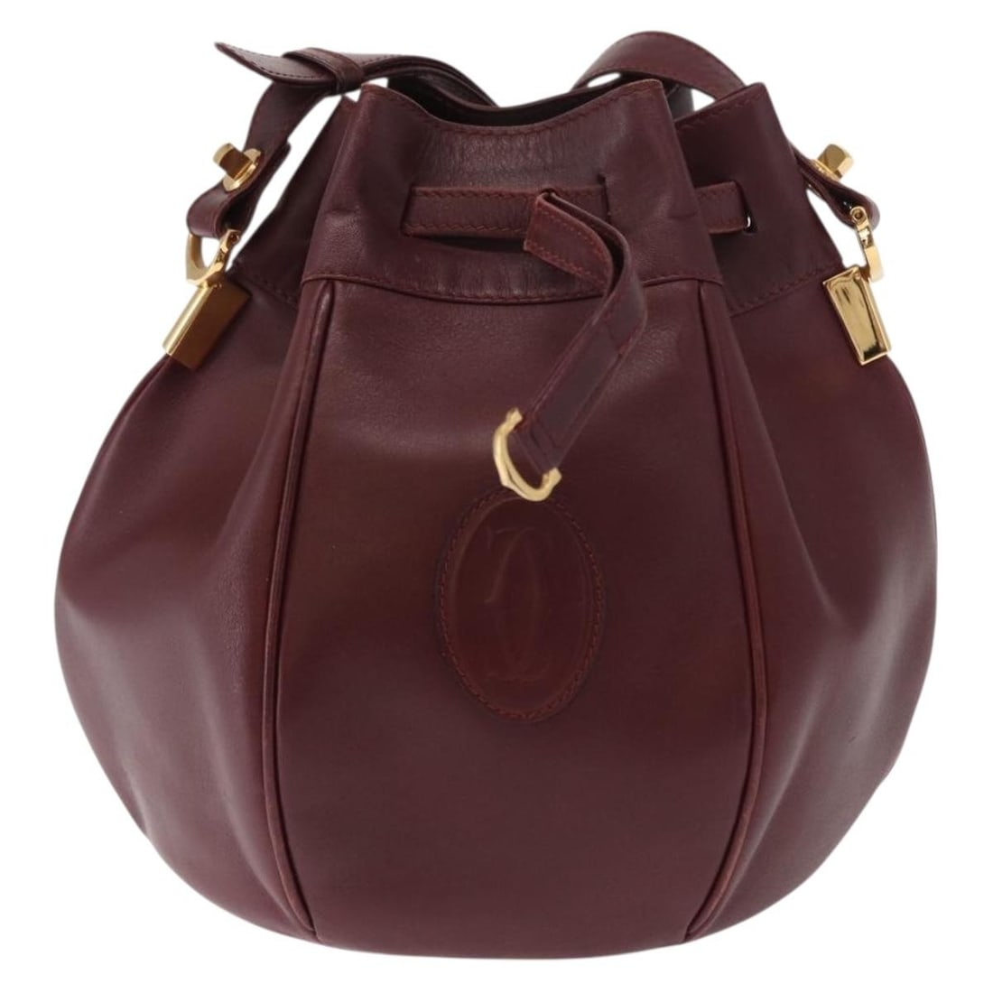 Burgundy Must Line Shoulder Bag by Cartier (1 of 2)