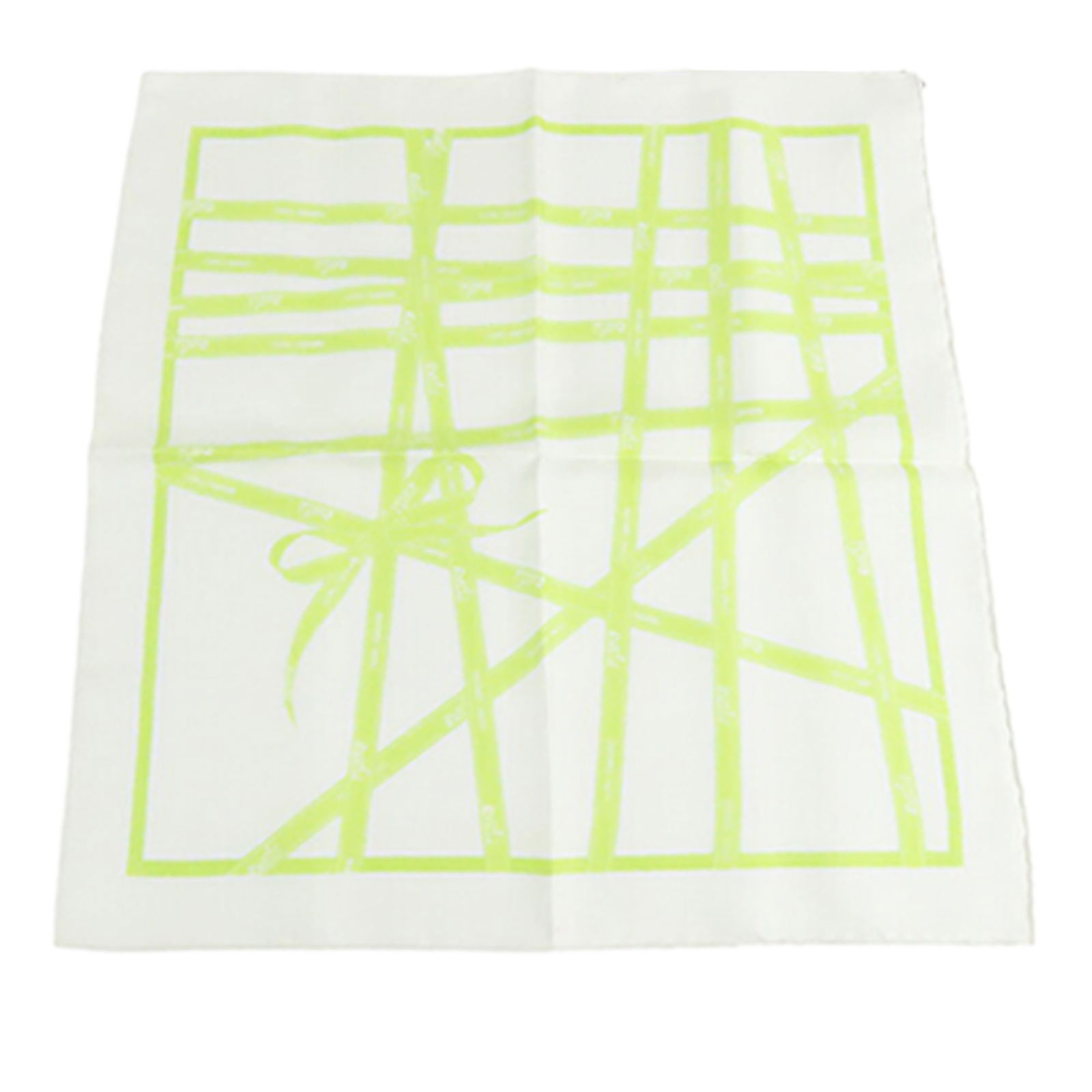 Hermes Bolduc 45 White Silk Scarf French Designer Accessory (1 of 11)