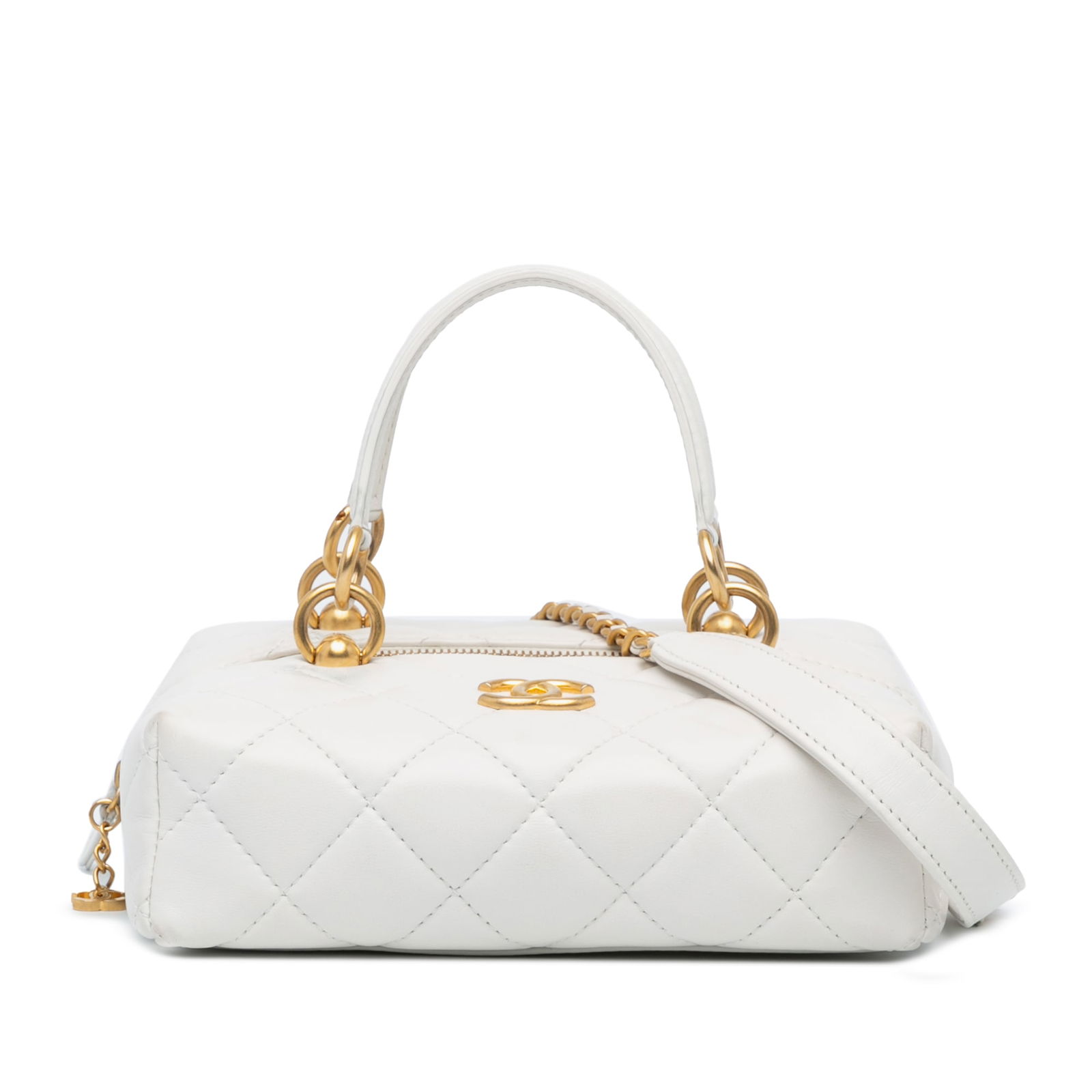 Chanel Metiers d'Art CC Quilted Lambskin White Box Bag (1 of 9)